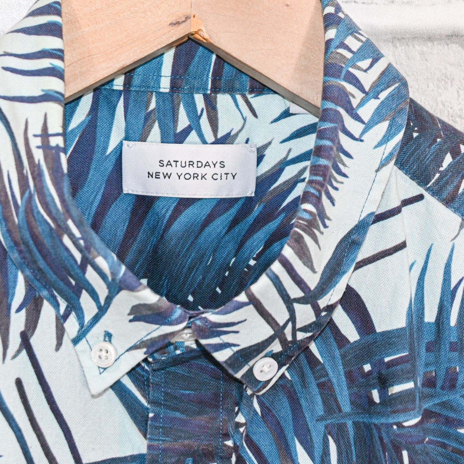 Saturdays NYC SATURDAYS NYC Men's Short Sleeve Hawaiian Shirt Blue Size US S / EU 44-46 / 1 - 2 Thumbnail