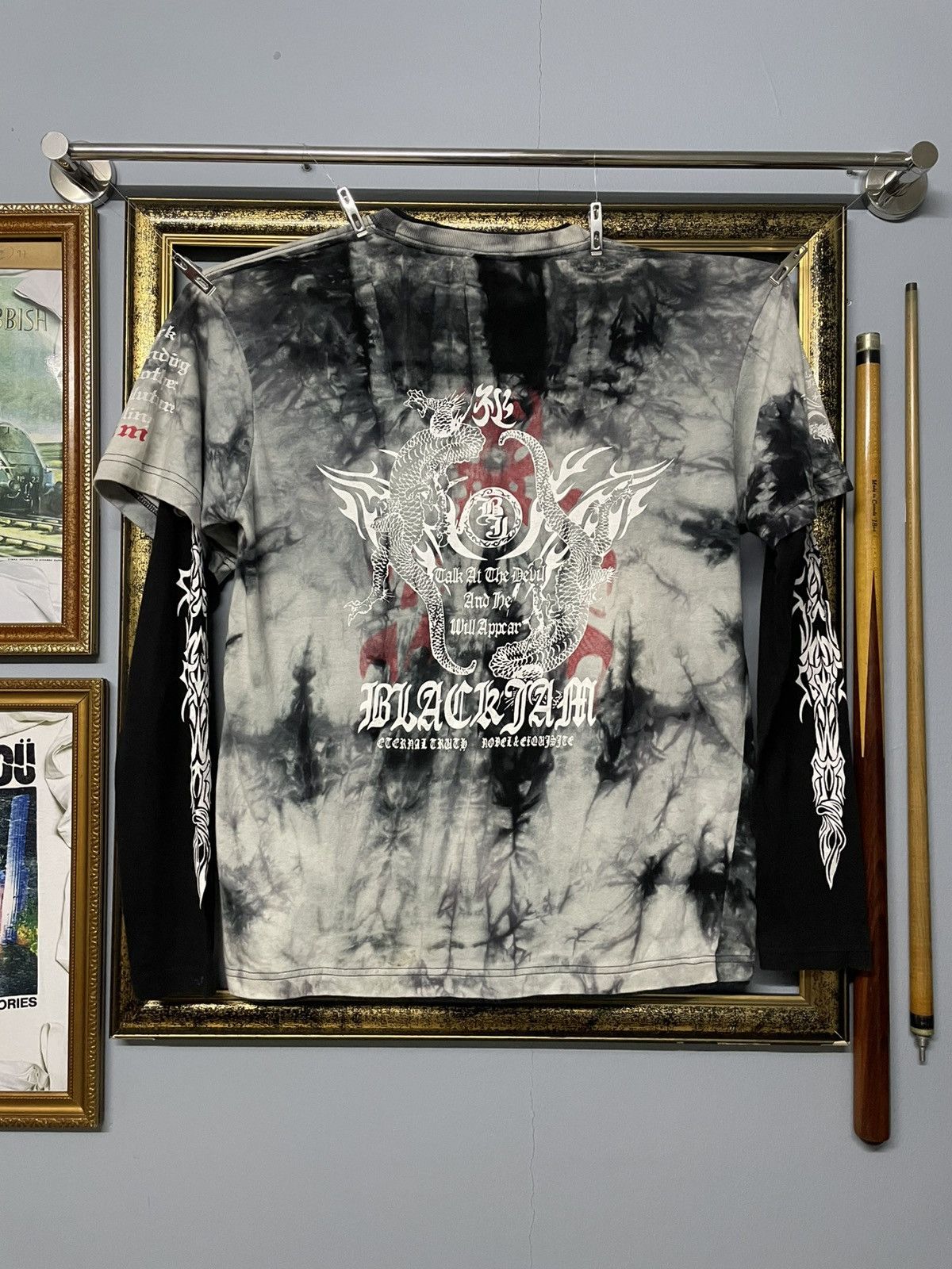 Beauty Beast Vintage 1990s Japan Designer Black Farm Tribal Punk Tie Dye Size US M / EU 48-50 / 2 - 8 Thumbnail