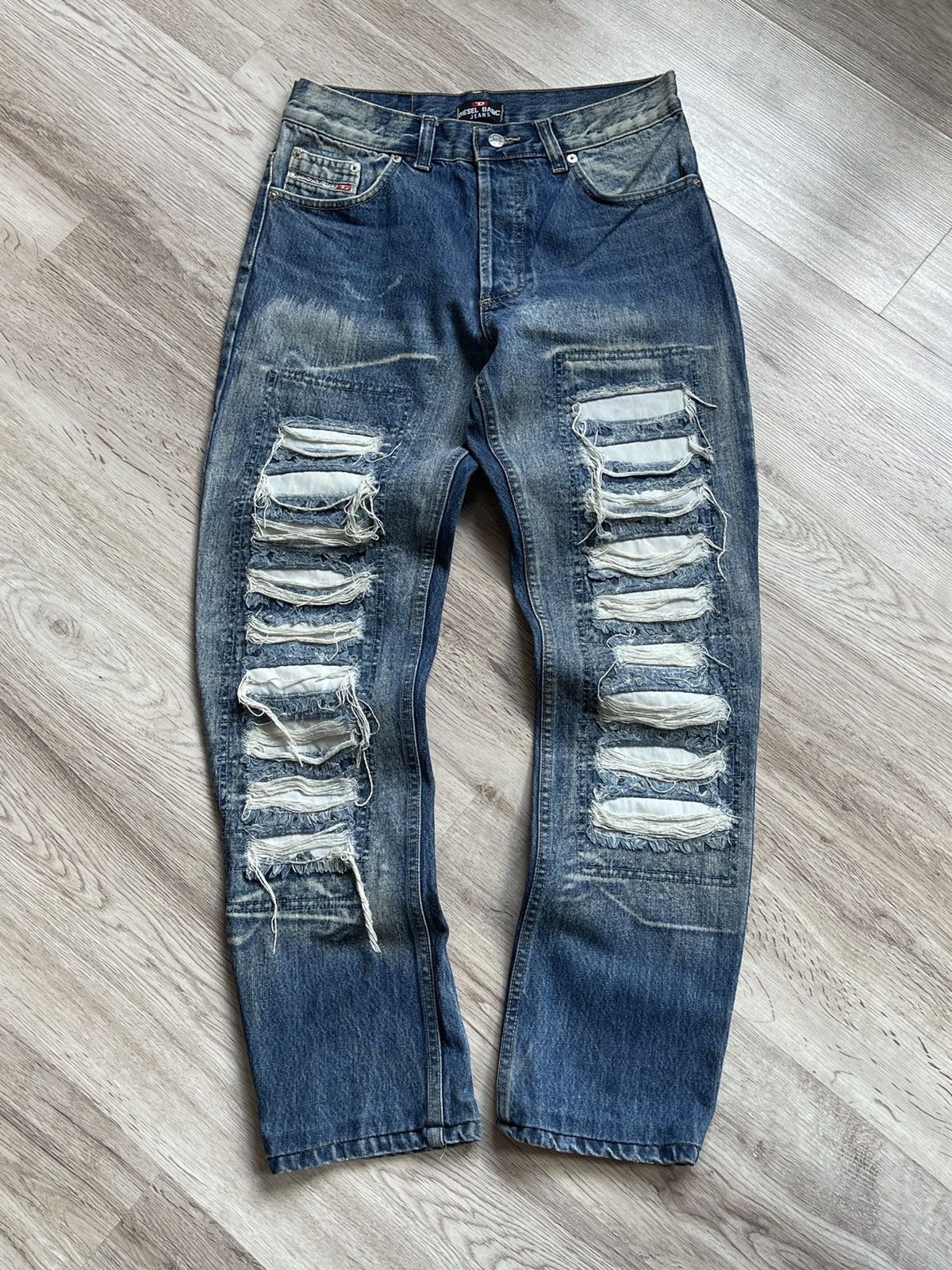 Diesel Vintage Diesel Industry Slashed Distressed Jeans Grunge Y2K 