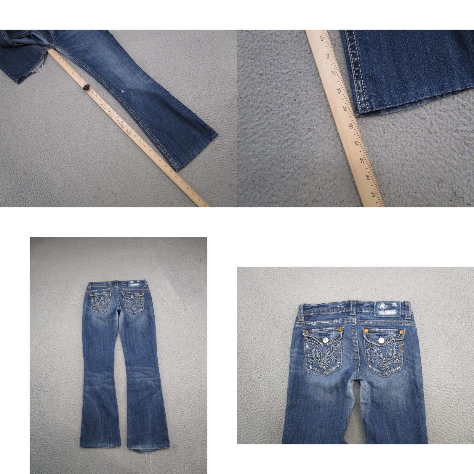Denime Mek DNM Denim Jeans Bootcut 28x34 Women Blue 5-Pocket Stretch Read Size 28" / US 6 / IT 42 - 9 Thumbnail