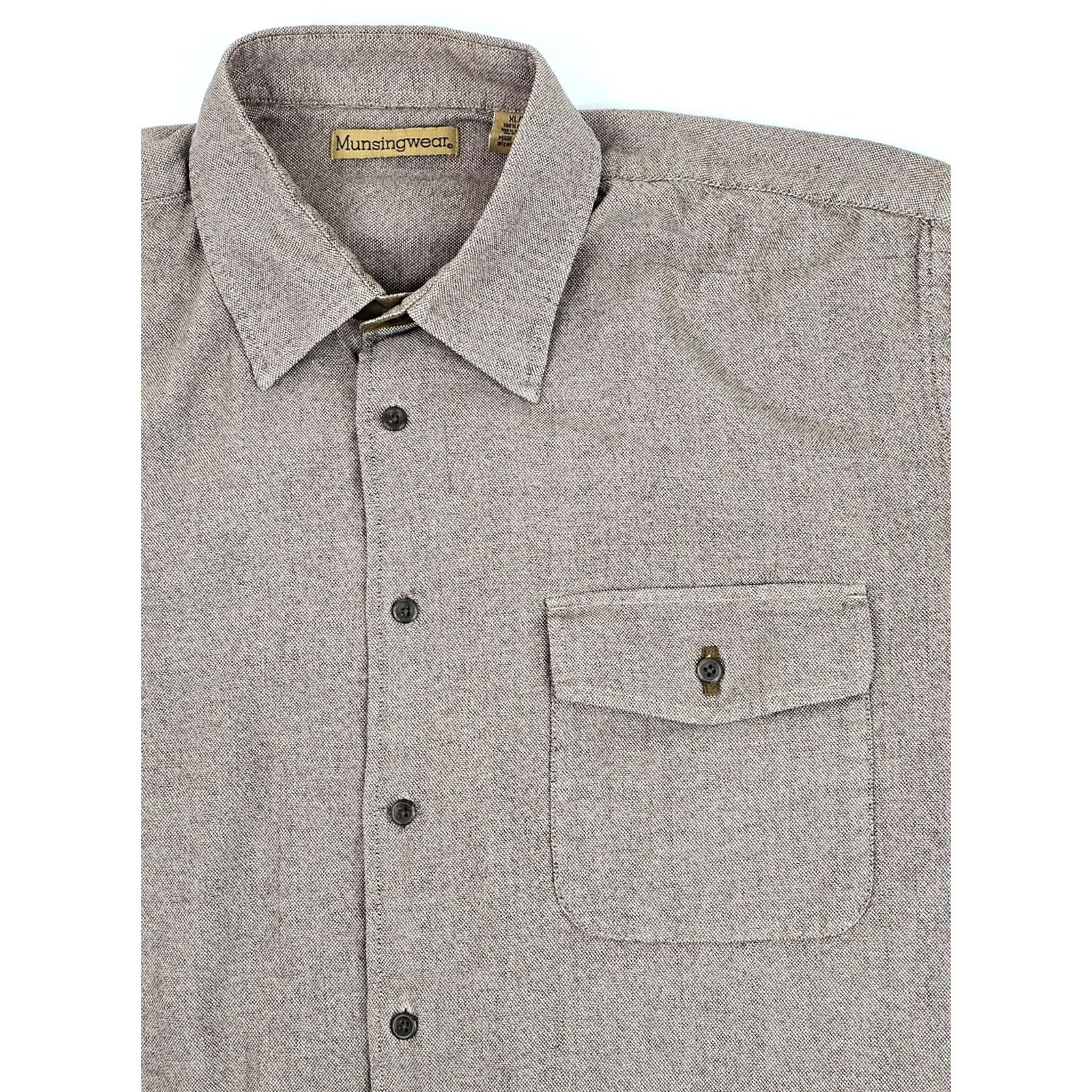 Original Penguin VINTAGE Original Penguin Munsingwear Penguin Cotton Weave Elbow Patch Shirt Men XL Tan Brown Taupe Cotton Size US XL / EU 56 / 4 - 3 Thumbnail
