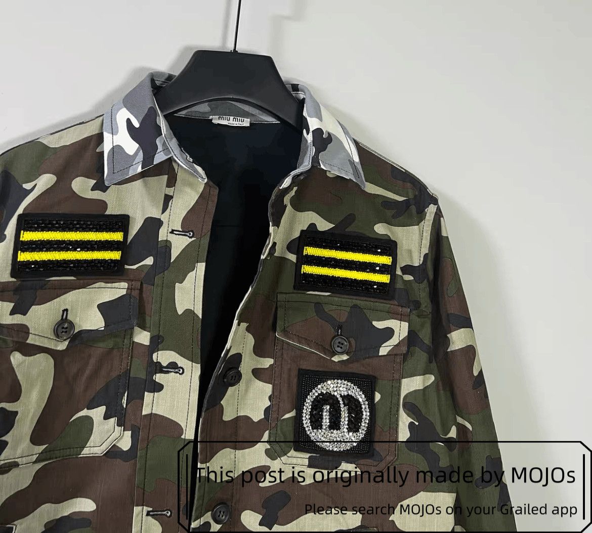 Miu Miu Sz 38 Miu Miu Camo Military Patch Shirt Jacket mojos18321015 Size US S / EU 44-46 / 1 - 4 Thumbnail