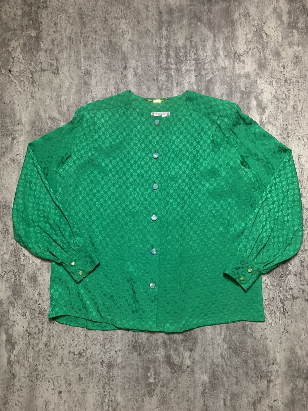 Celine Celine Double Pleated Green Monogram Patterned Size M / US 6-8 / IT 42-44 - 2 Thumbnail