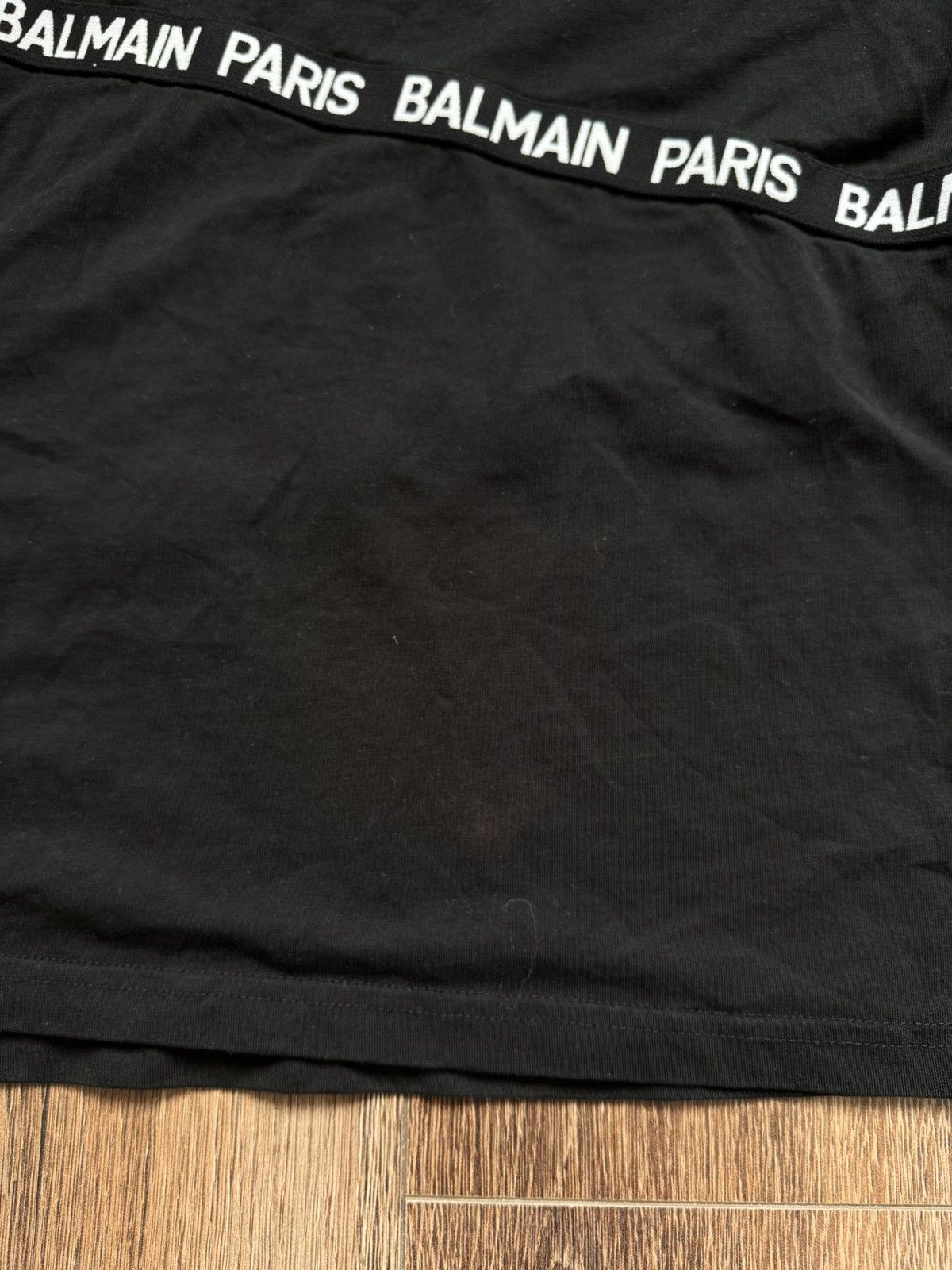 Balmain Balmain Paris men’s Logo Tape Diagonal Striped T-Shirt Black Size US L / EU 52-54 / 3 - 4 Thumbnail