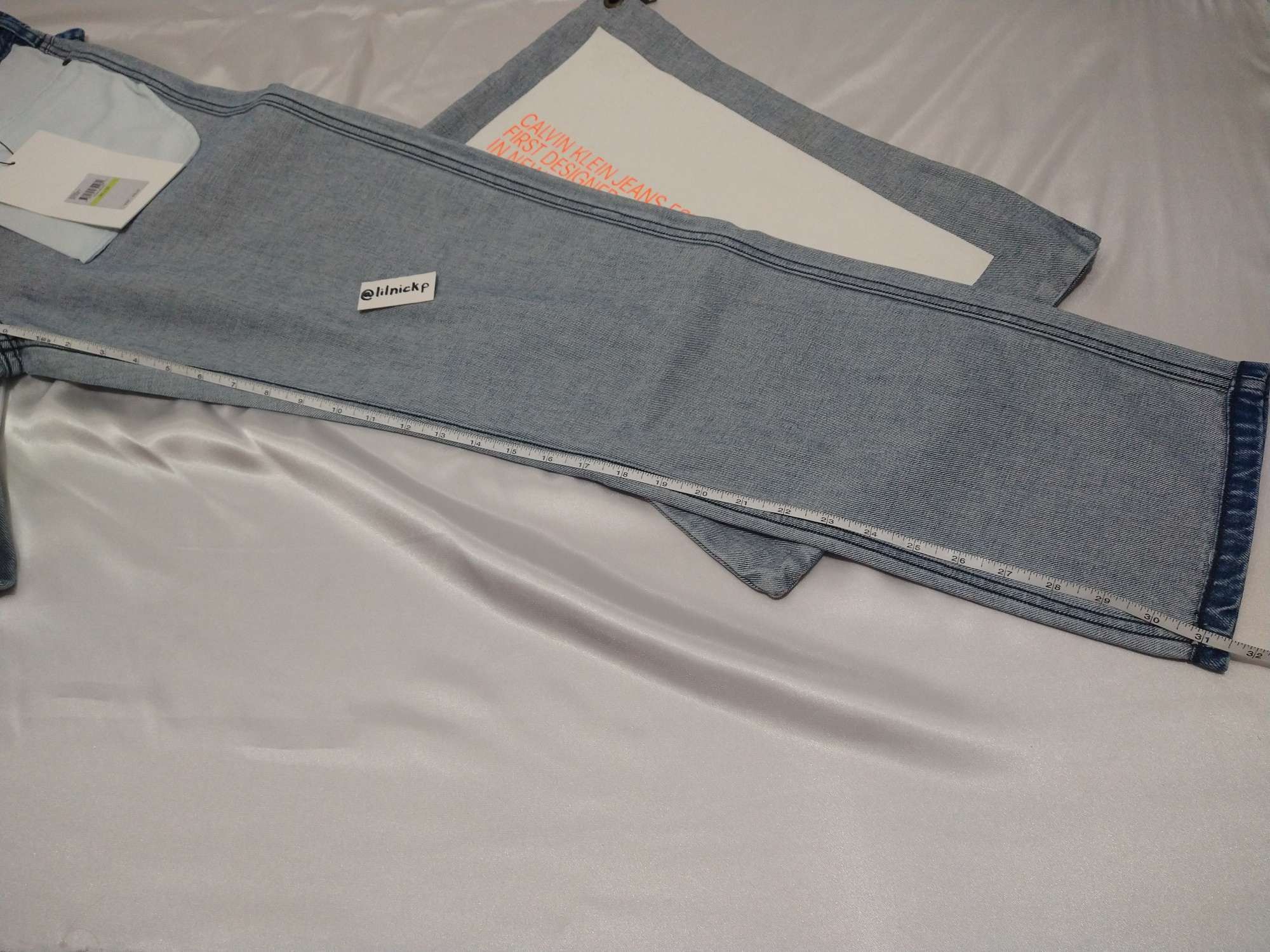 Calvin Klein 205W39NYC EST. 1978 Straight Leg Inside Out Indigo Stone Jeans Size US 30 / EU 46 - 5 Thumbnail