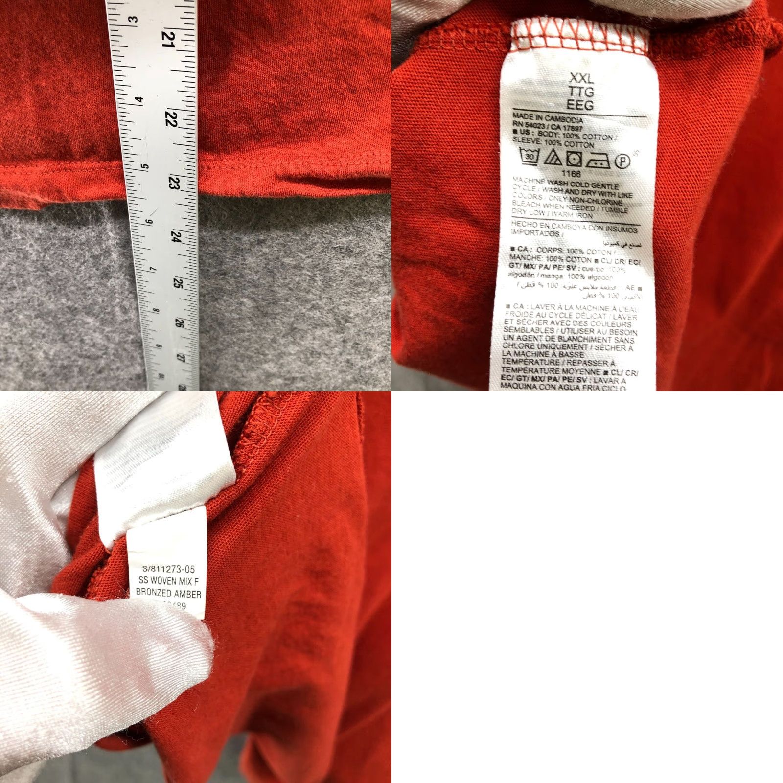 Old Navy VINTAGE Old Navy T-Shirt Womens 2XL Crewneck Flutter Short Sleeve Cotton Orange Classic Size XXL / US 16-18 / IT 52-54 - 8 Thumbnail