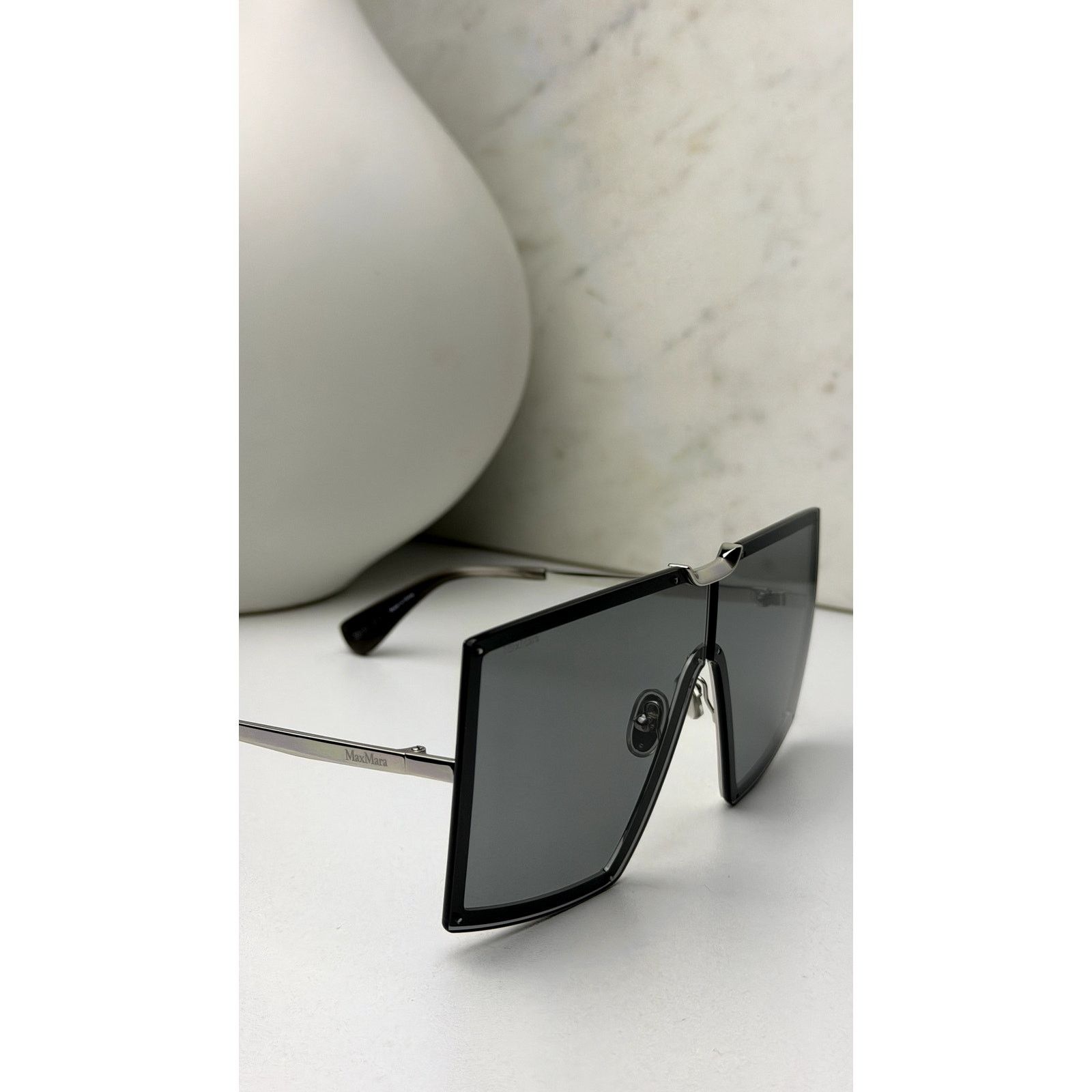 NEW Max Mara MM0117 Oversized Sunglasses in Silver Grey