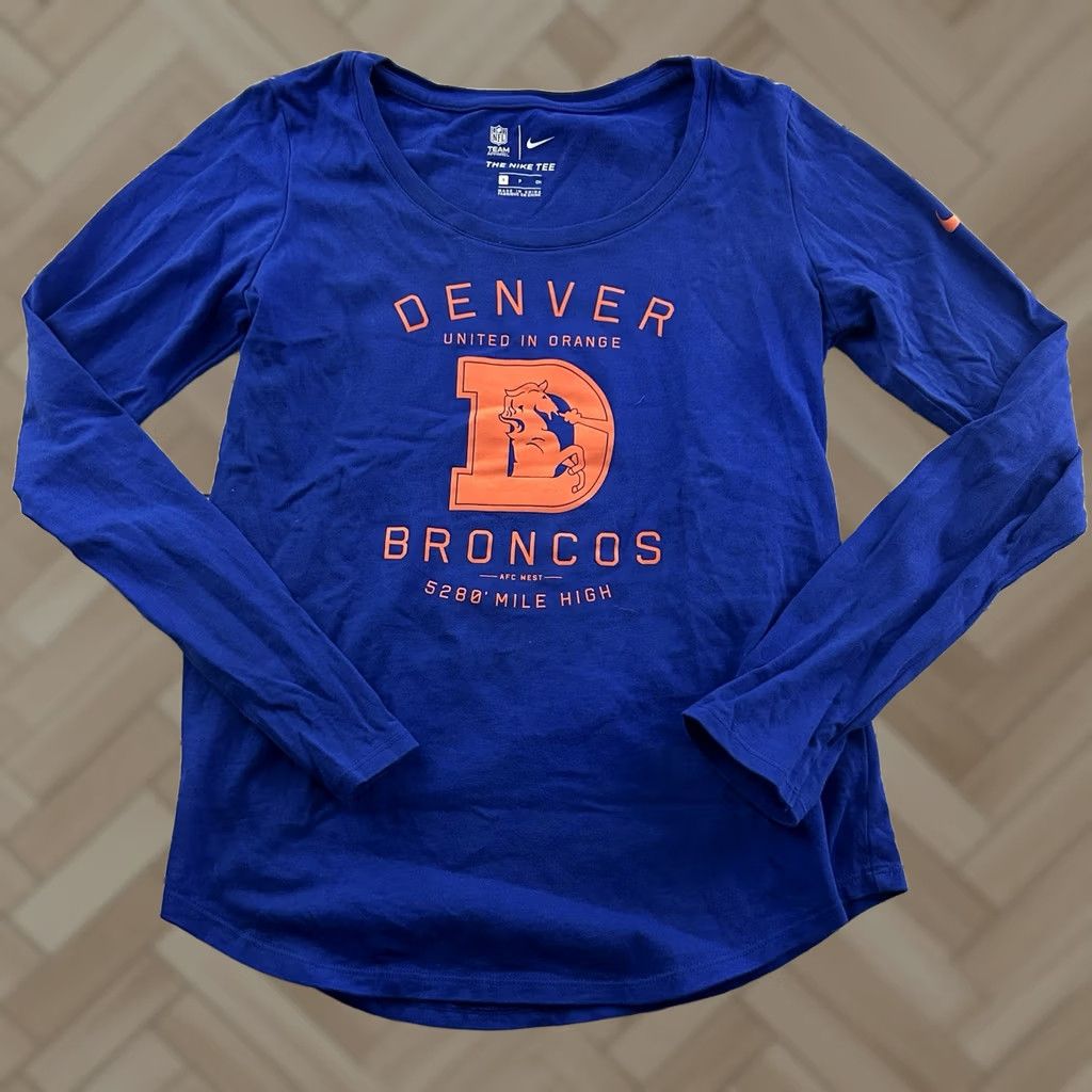 Nike Nike Denver Broncos United In Orange Long Sleeve T Shirt Women's Small Blue Size S / US 4 / IT 40 - 1 Thumbnail