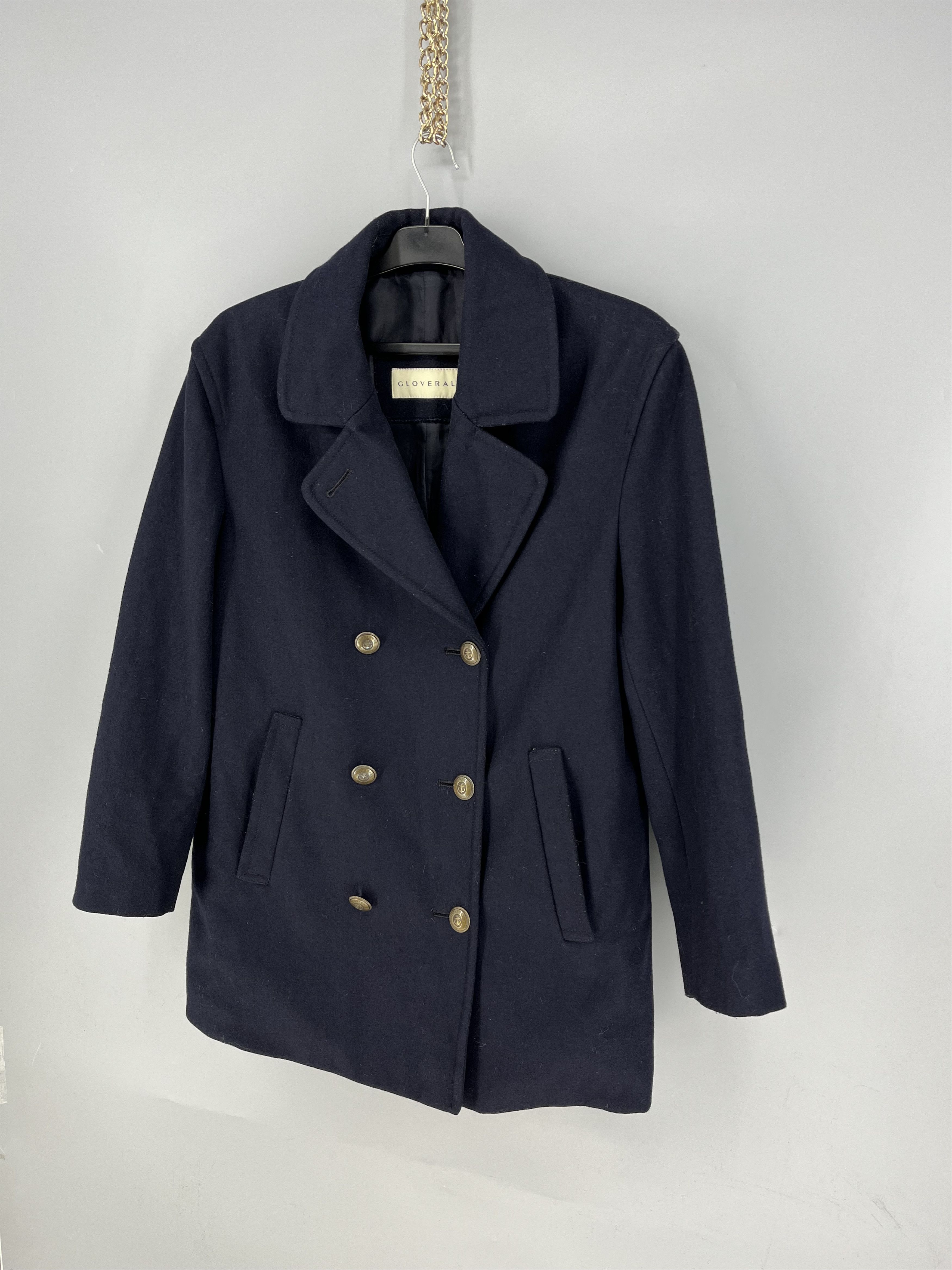 Gloverall Gloverall Navy Blue Pea Coat Double Breasted Brass Wool Size US M / EU 48-50 / 2 - 3 Thumbnail