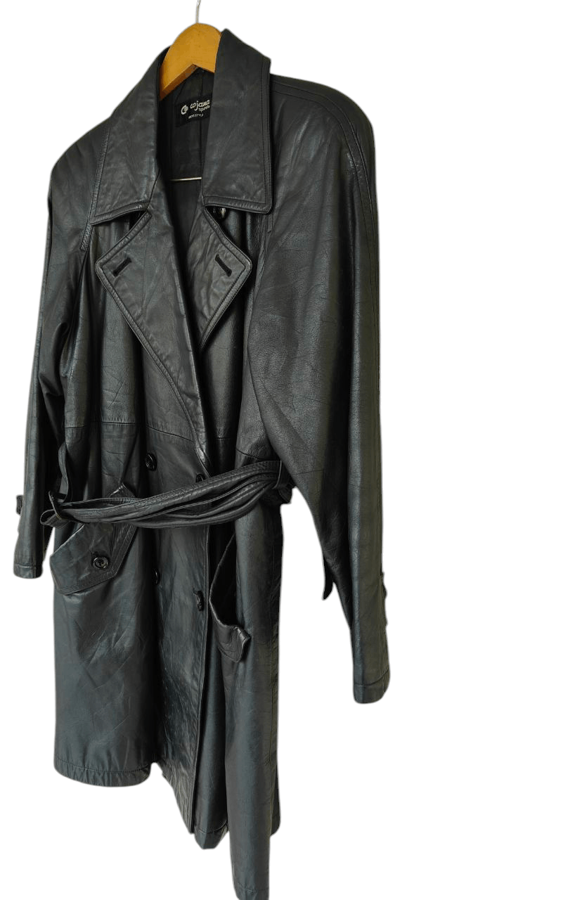 Japanese Brand Vtg Japanese Cojana Sport Leather Trench Coat Size US M / EU 48-50 / 2 - 4 Thumbnail