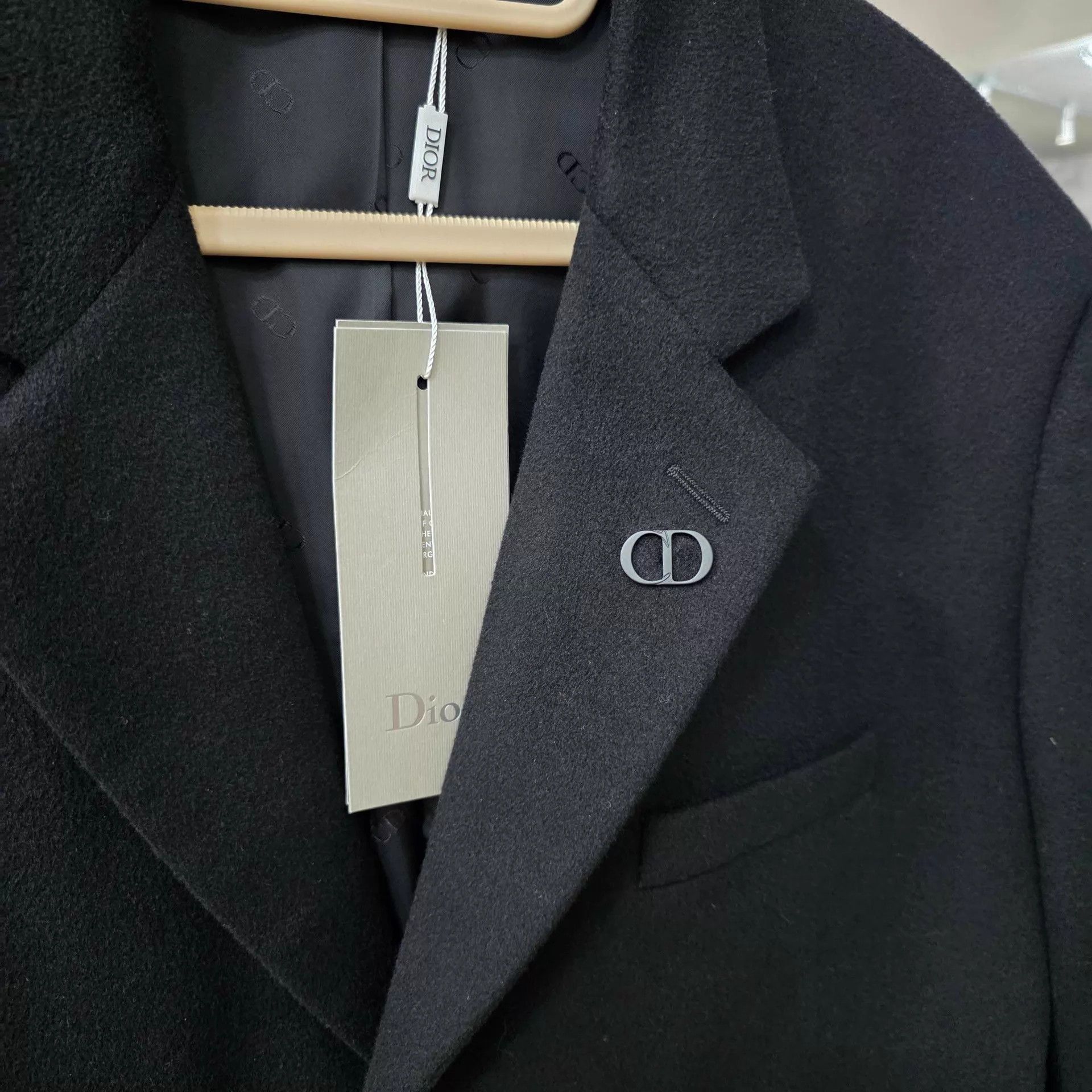 Dior Dior Black Cashmere Logo Coat 50 Size US M / EU 48-50 / 2 - 3 Thumbnail