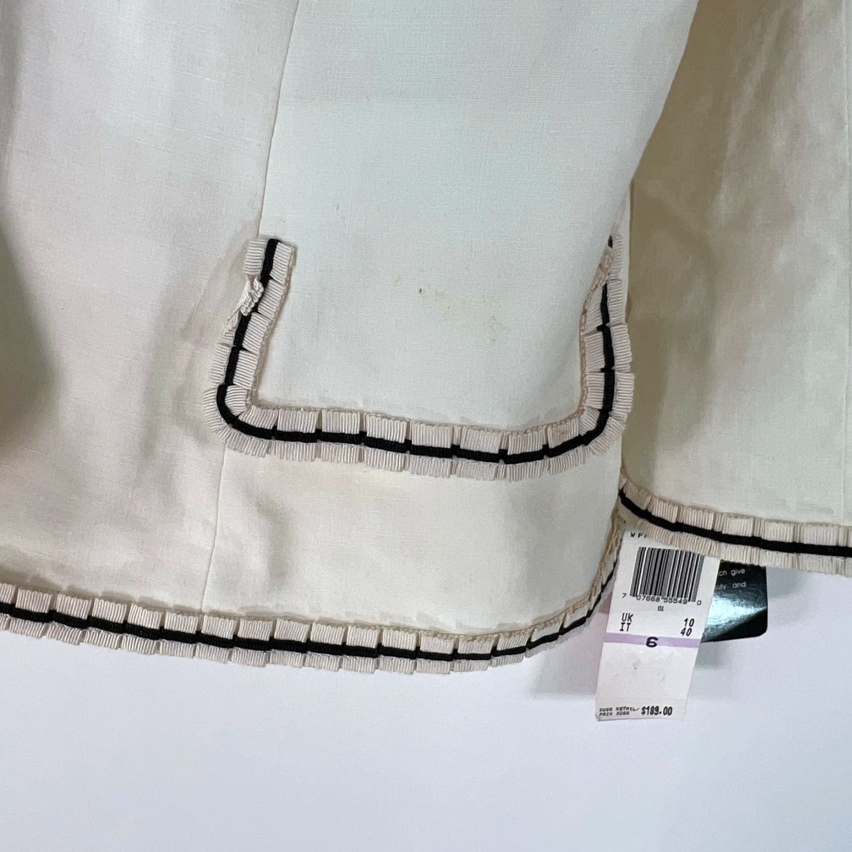 Anne Klein AK Anne Klein Womens Stretch Ruffle Trim Formal Ivory Blazer Jacket Size 6 Size M / US 6-8 / IT 42-44 - 7 Thumbnail