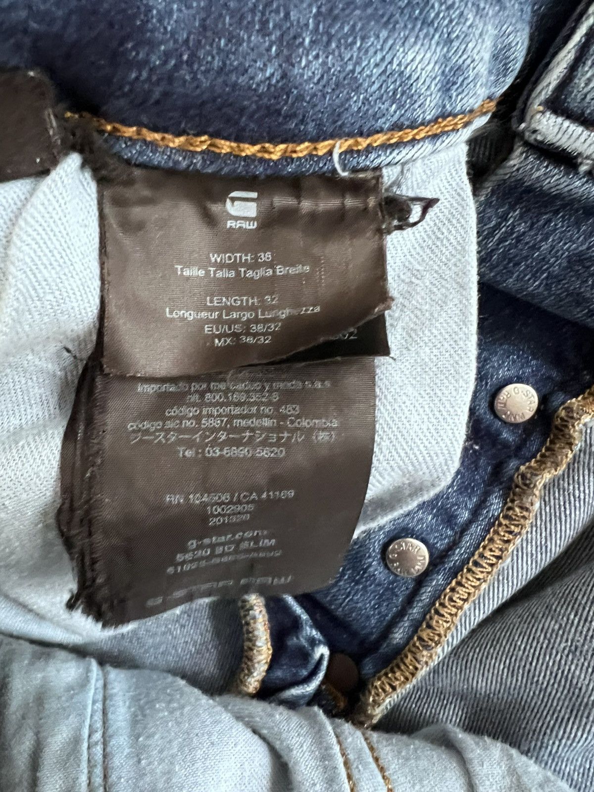 G-Star G-Star Raw 5620 3D Slim Blue Men Jeans size 36/28 Size US 36 / EU 52 - 7 Thumbnail