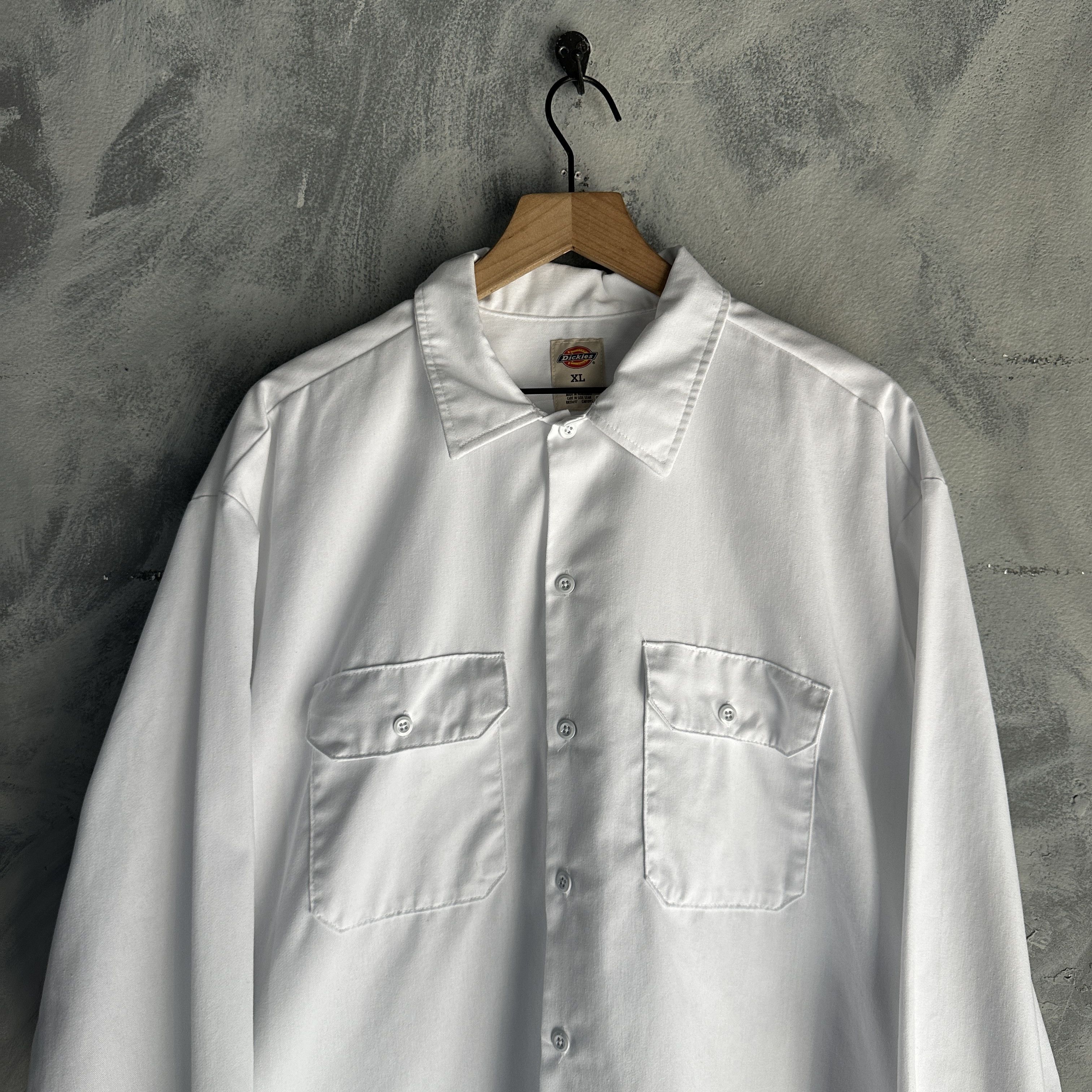 Dickies Dickies Button Up Shirt Mens XL White Long Sleeve Workwear Size US XL / EU 56 / 4 - 2 Thumbnail