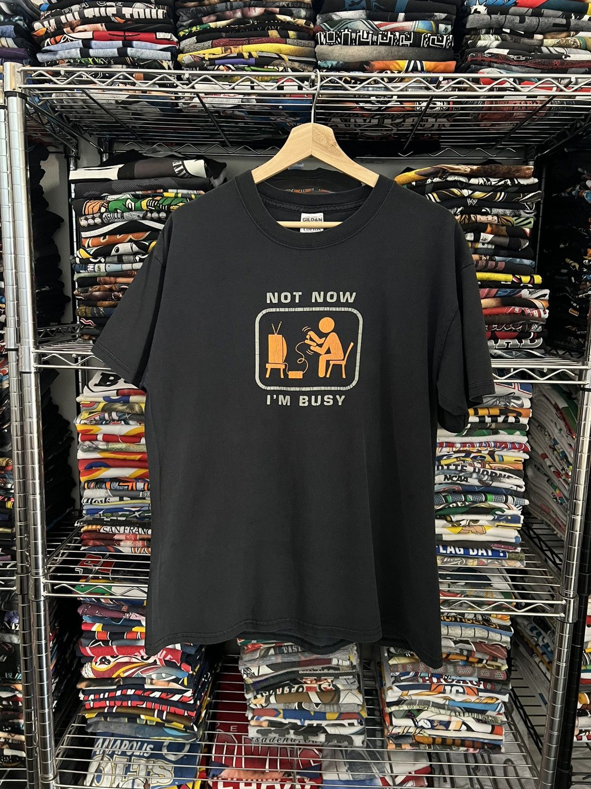Vintage 90s Not Now I’m Busy Videogames Funny Souvenir Tee Size US L / EU 52-54 / 3 - 1 Thumbnail