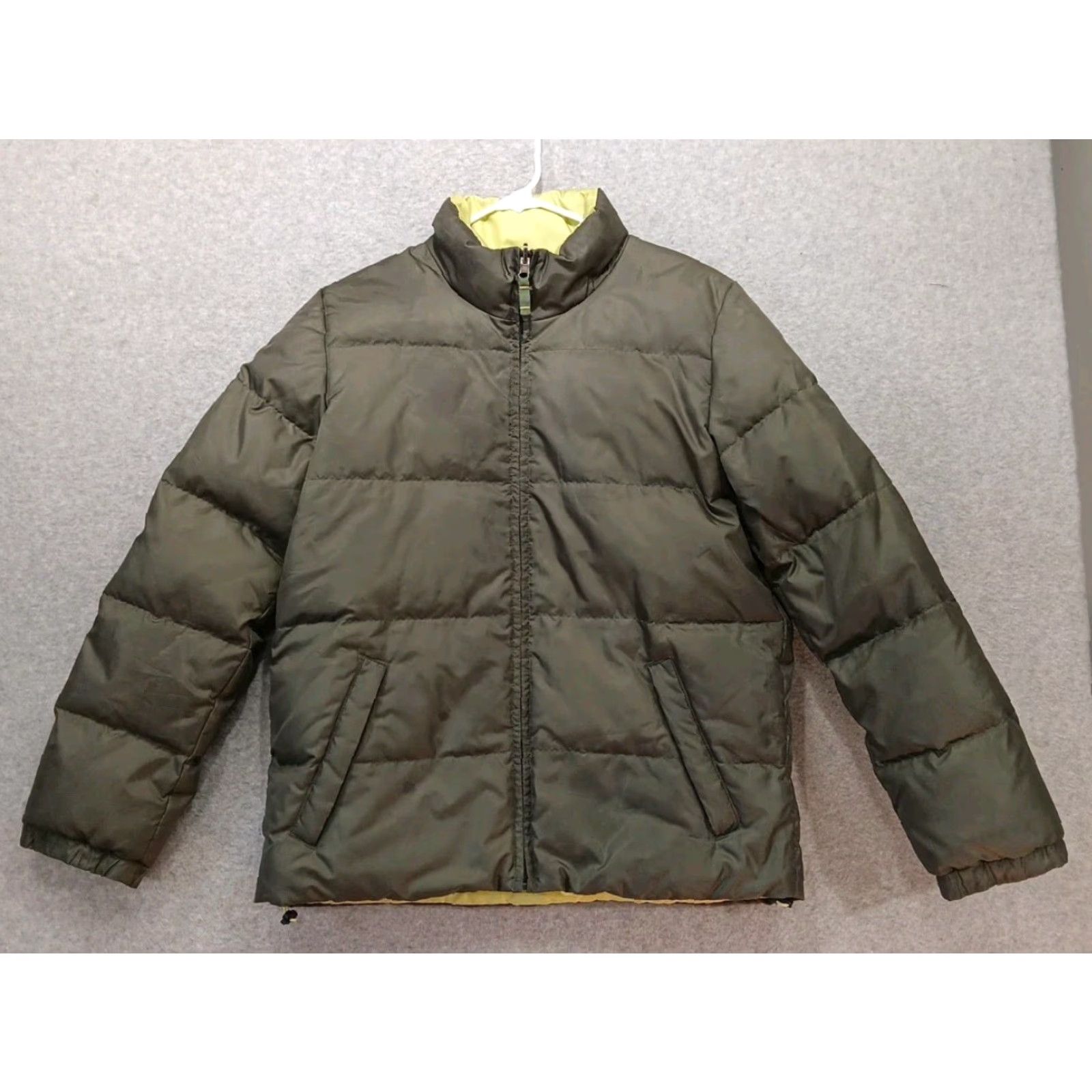 Old Navy VINTAGE Old Navy Reversible Quilted Puffer Jacket Olive Lime M Womens Short Olive Green & Lime Down Quilted Zipper Snap Size M / US 6-8 / IT 42-44 - 2 Thumbnail