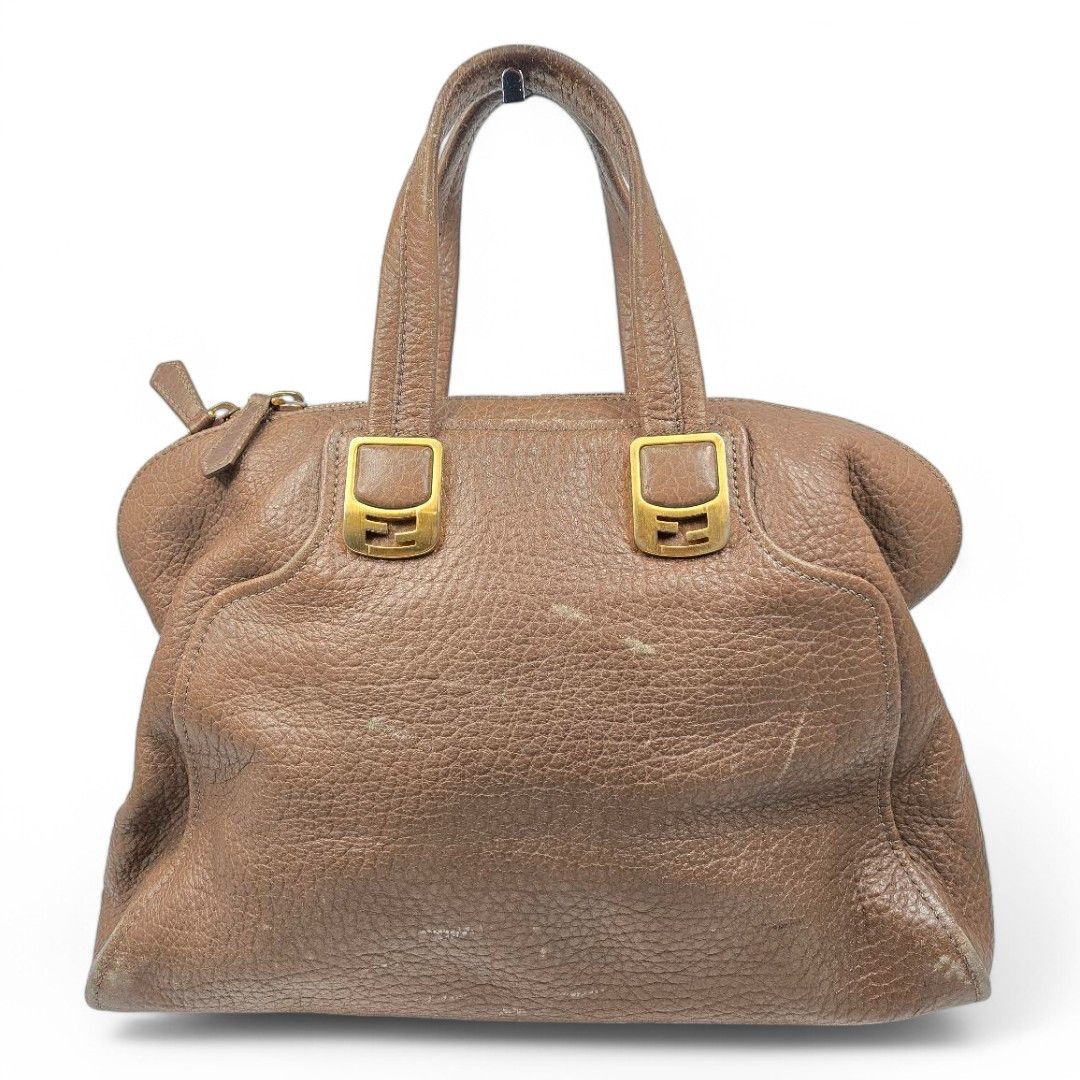 Fendi Fendi - Chameleon Leather Handbag Shoulder Bag FF Gold Size ONE SIZE - 2 Thumbnail