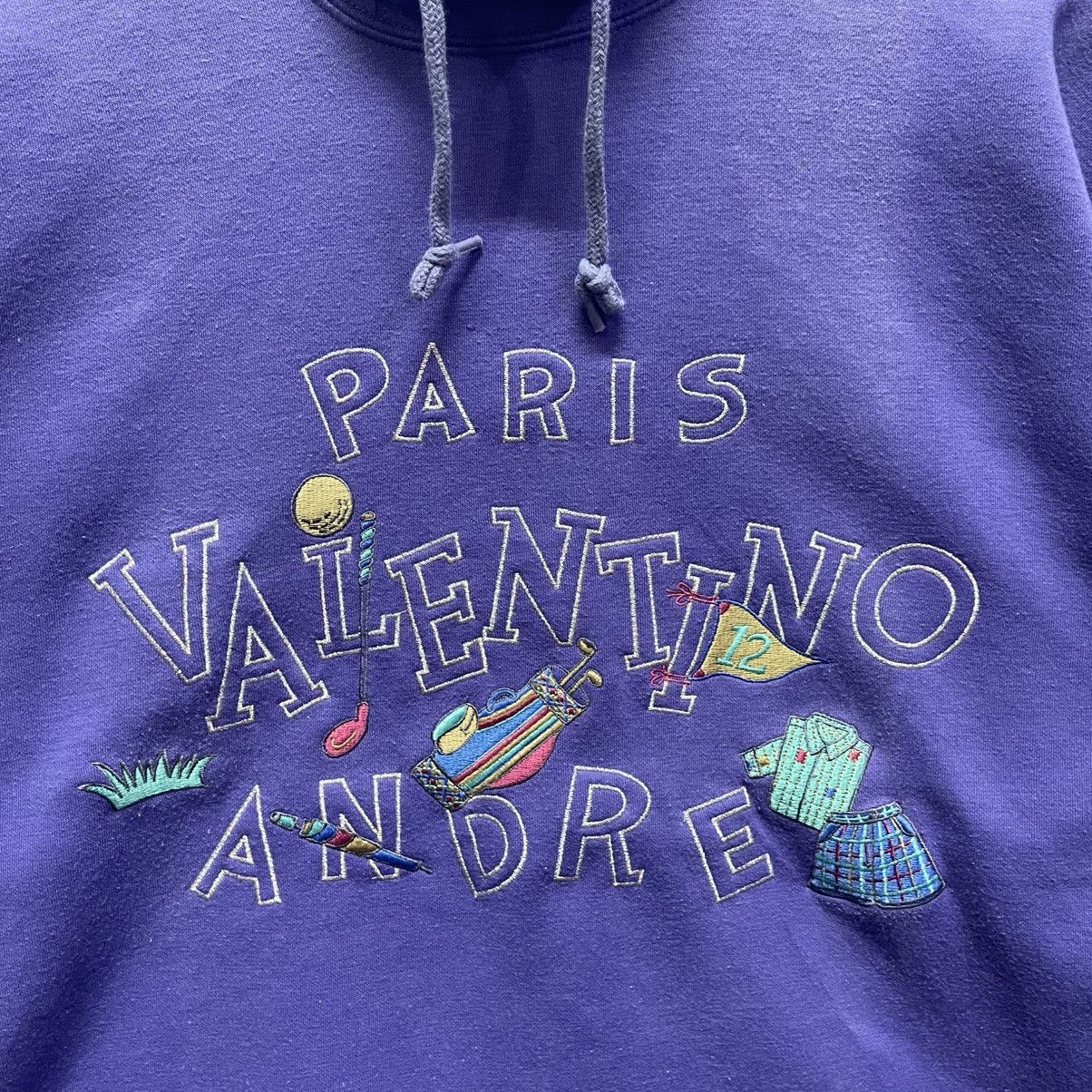 Vintage Vintage André Valentino Paris Embroidered Purple Sweatshirt Size US M / EU 48-50 / 2 - 3 Thumbnail