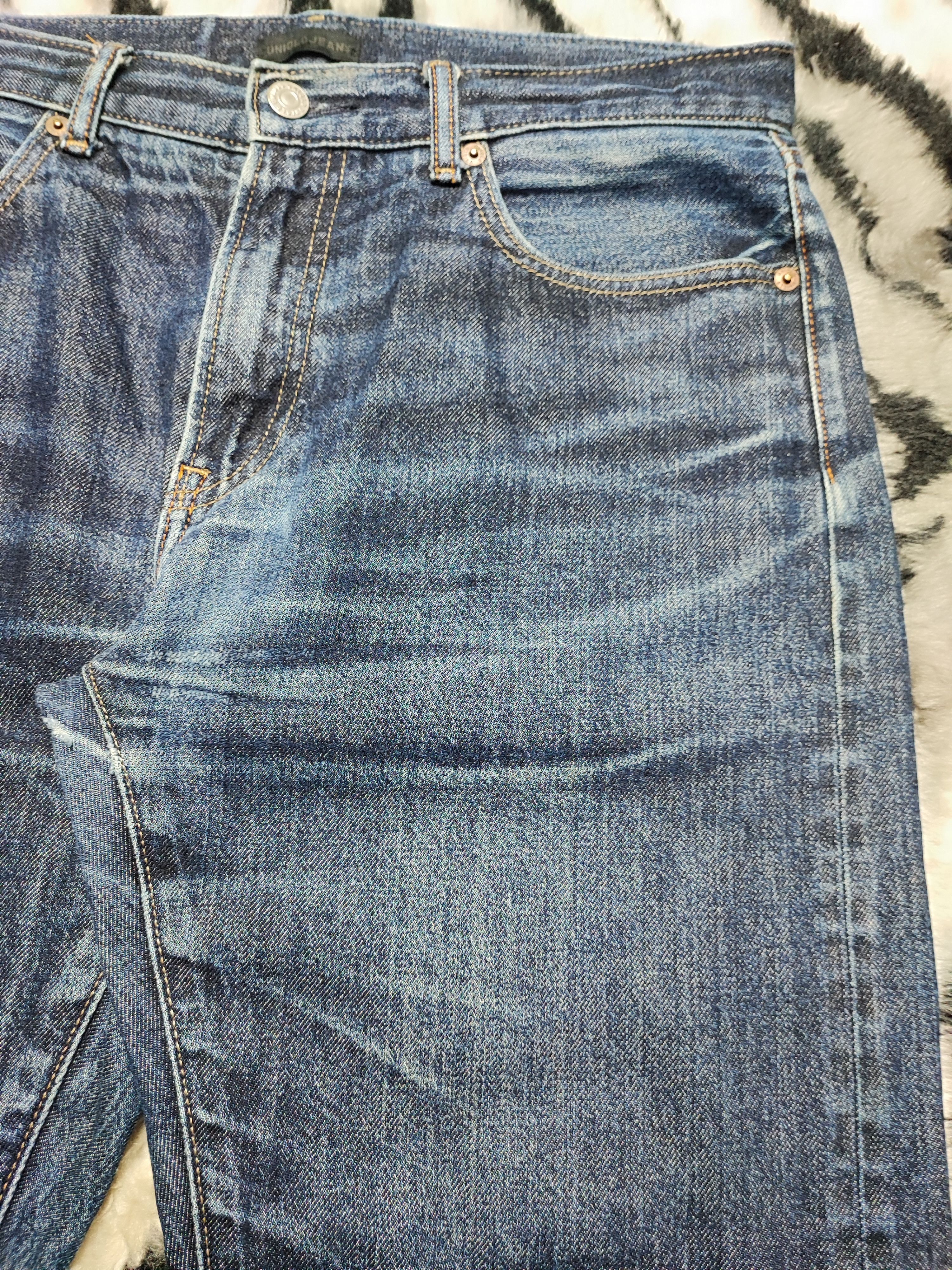 Uniqlo Selvedge Vintage y2k grunge faded blue skater baggy jeans Size US 32 / EU 48 - 6 Thumbnail