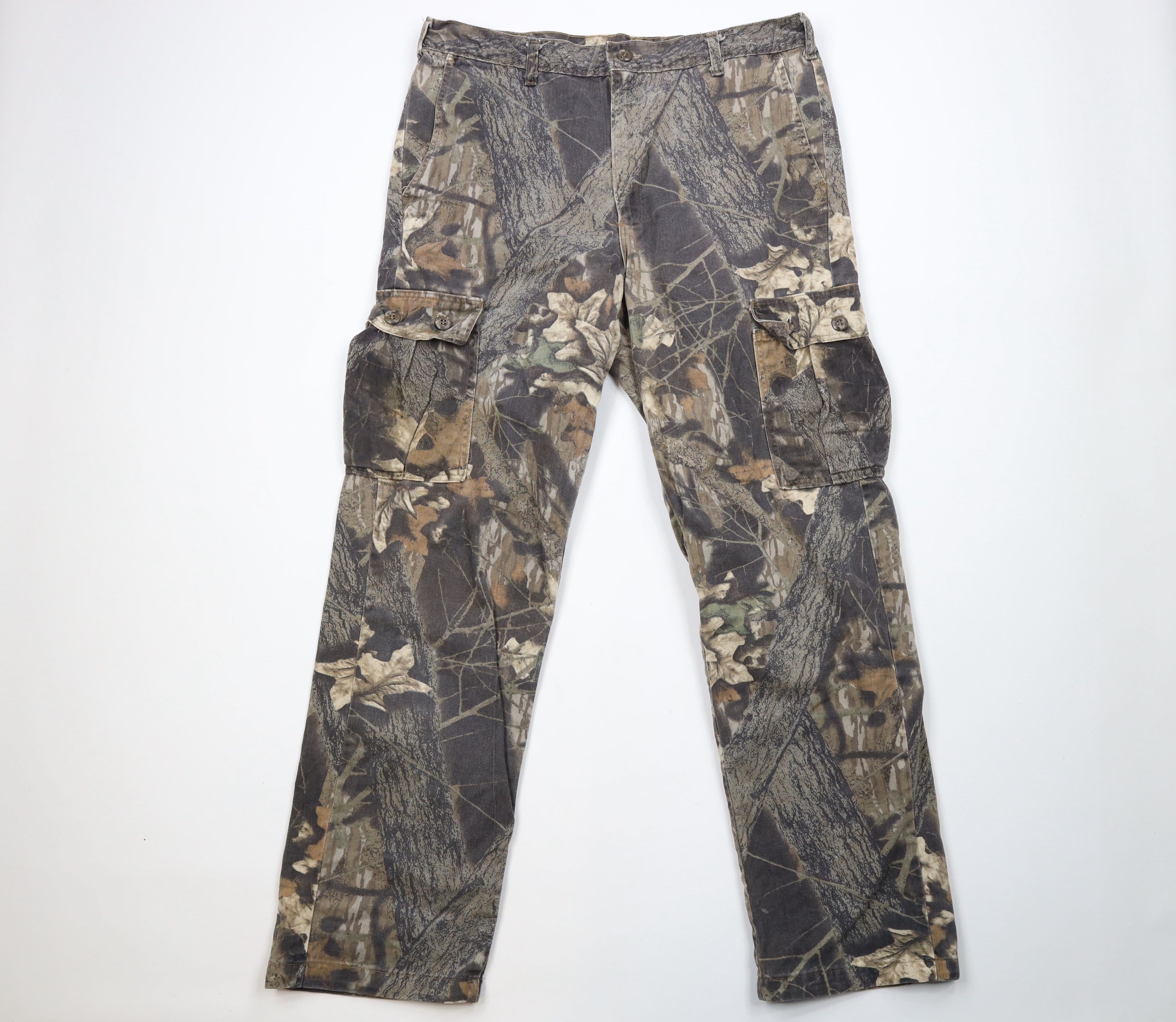 image of Vintage 90's Mossy Oak Camouflage Cargo Denim Jeans Usa, Men's (Size 36)