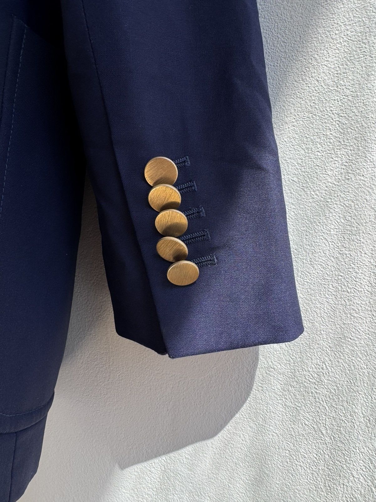Gucci Gucci Womens Wool Blazer Navy Blue Luxury Avant Garde Solid Size S / US 4 / IT 40 - 17 Thumbnail