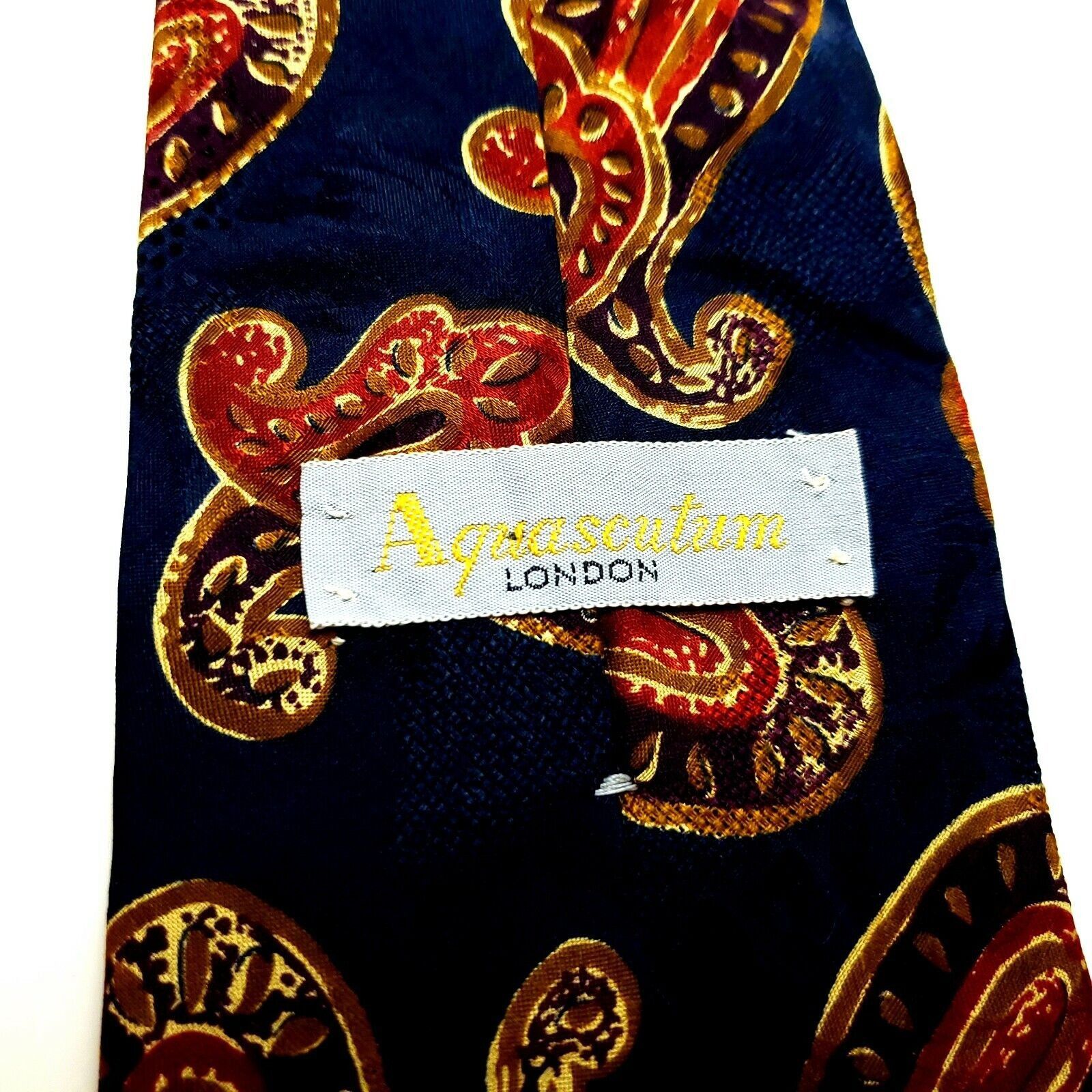 Aquascutum Aquascutum London Silk Tie Blue Paisley Print Size ONE SIZE - 3 Thumbnail