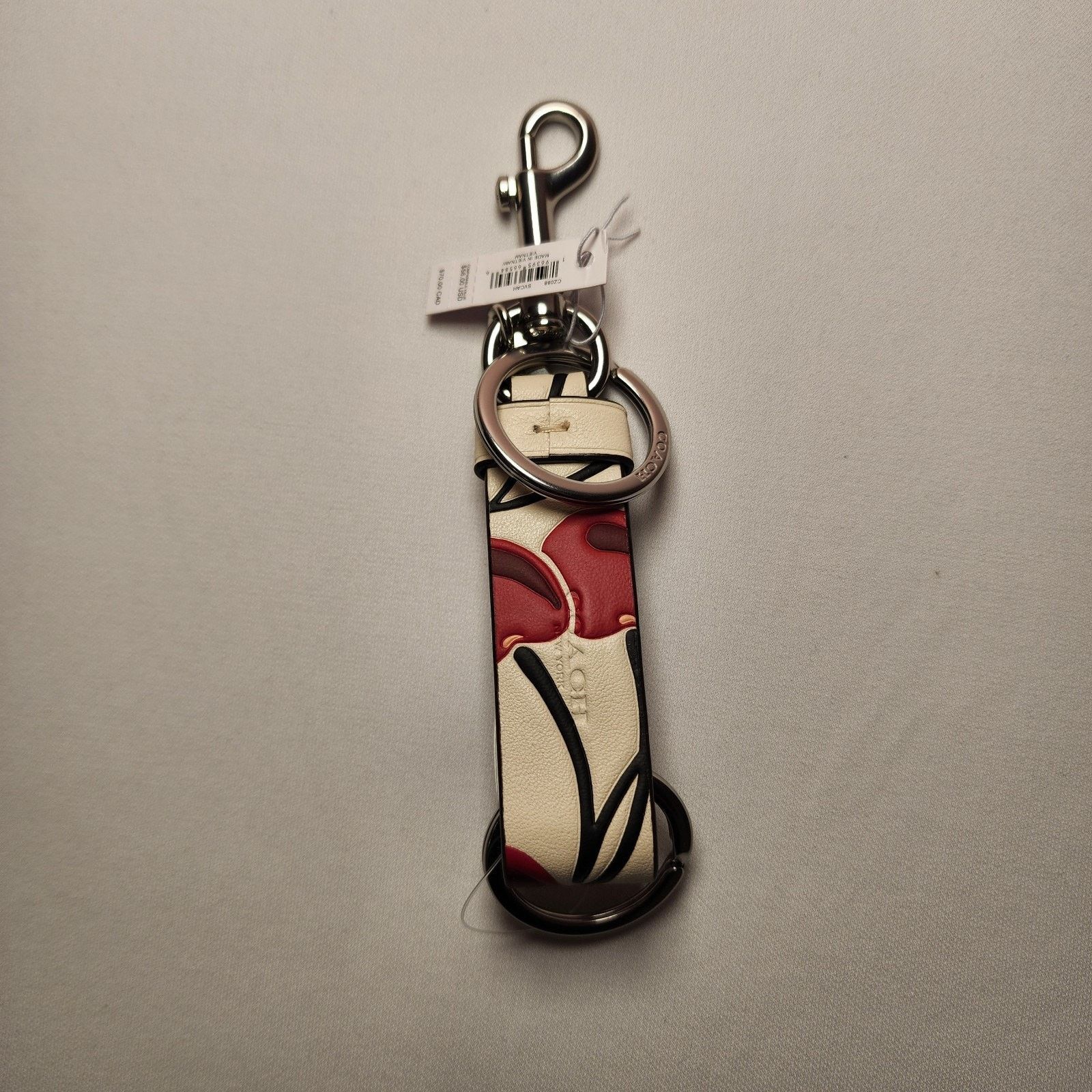 Coach Coach CZ088 Trigger Snap Bag Charm Cherry Print Keychain Size ONE SIZE - 3 Thumbnail