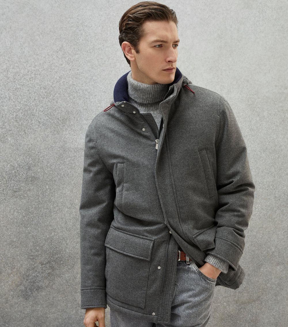 Brunello Cucinelli o1w1db10924 Rev Wr Cash Outerwear in Medium Grey Size US XS / EU 42 / 0 - 1 Thumbnail