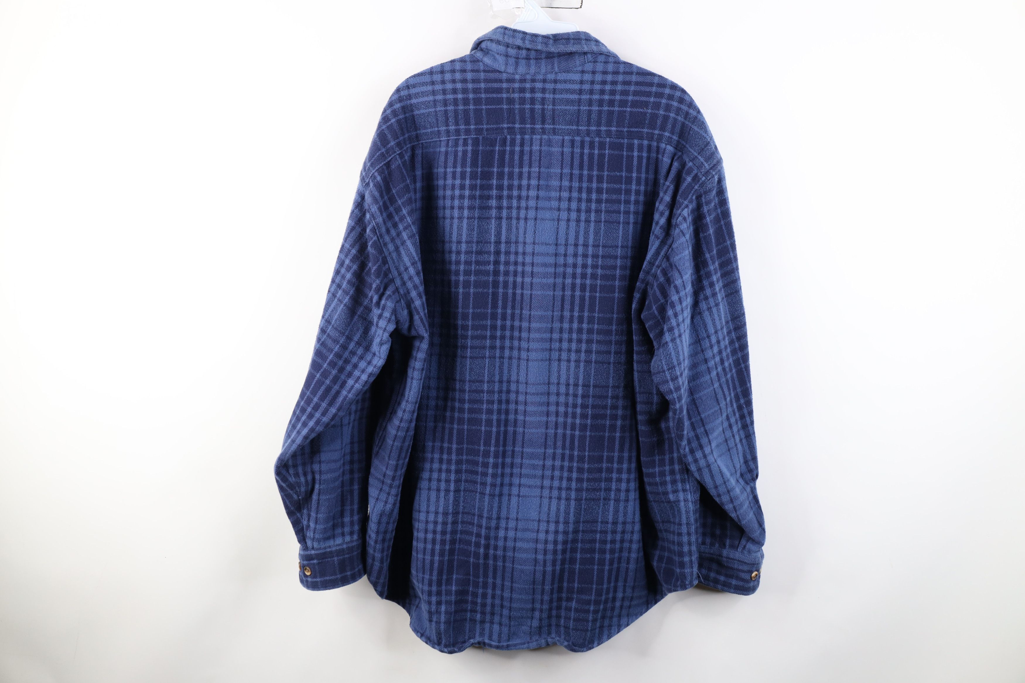 Vintage Vintage 90s Streetwear Heavyweight Button Shirt Blue Plaid Size US XL / EU 56 / 4 - 9 Thumbnail