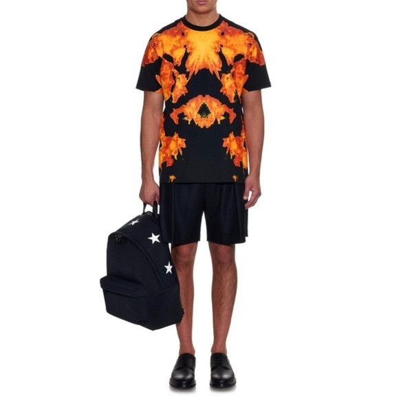 Givenchy Black Abstract Flame Print Oversized T-shirt Size US XXS / EU 40 - 2 Thumbnail