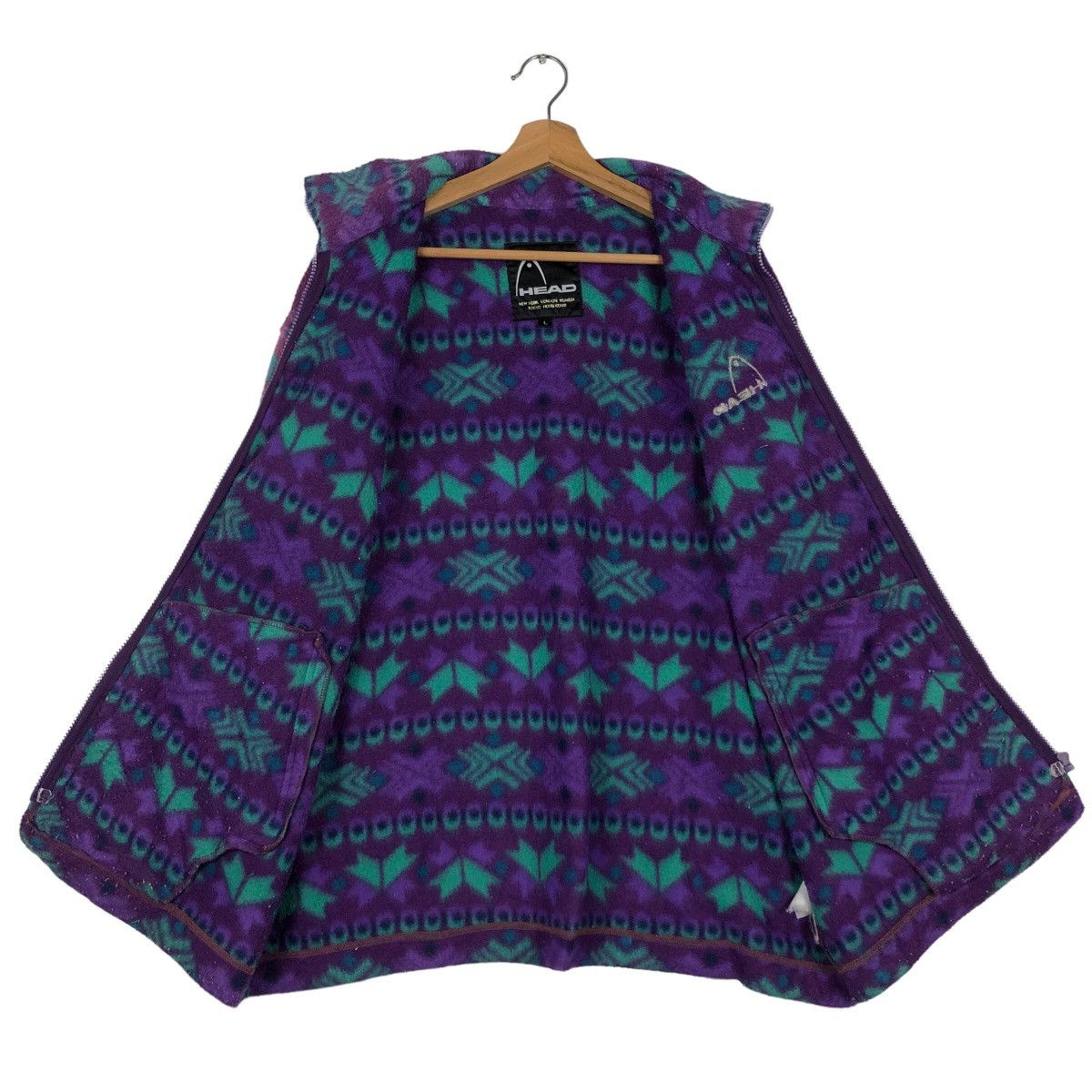 Japanese Brand 🔥90’s Vintage Navajo Aztec Fleece Jacket Head Japan Size US L / EU 52-54 / 3 - 10 Thumbnail