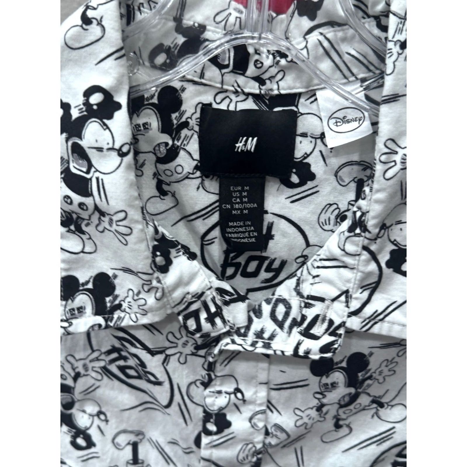 H&M H & M Mickey Mouse Oh Boy Button Up Shirt Shirt M Mens Short Sleeve Multicolor 100% Happiness 90s Size US M / EU 48-50 / 2 - 4 Thumbnail
