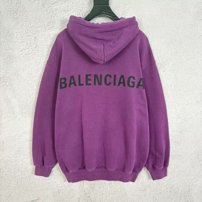 Balenciaga Balenciaga Back Logo Printed Hooded Sweatshirt - Purple Size US S / EU 44-46 / 1 - 2 Thumbnail