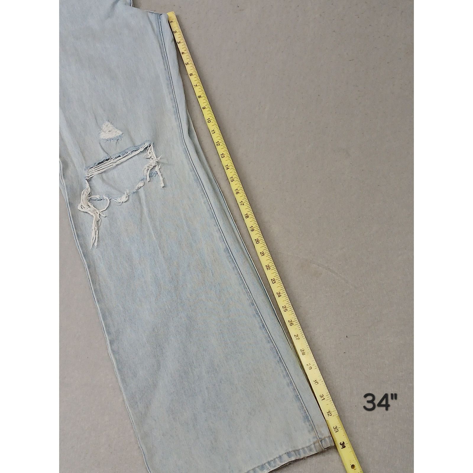 Kancan USA KanCan (13/30) Vintage Mid Rise Wide Leg Light Denim Jeans Size 32" / US 10 / IT 46 - 4 Thumbnail
