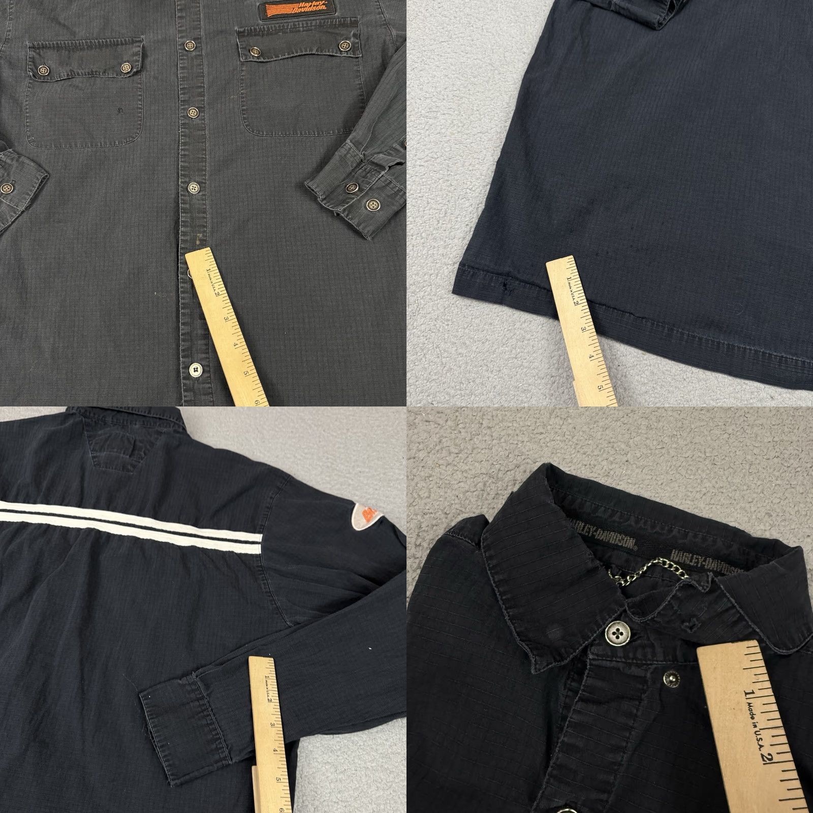 Harley Davidson Harley-Davidson Shirt Men's M Black Distressed Button-Up Grunge Casual M Size US M / EU 48-50 / 2 - 9 Thumbnail
