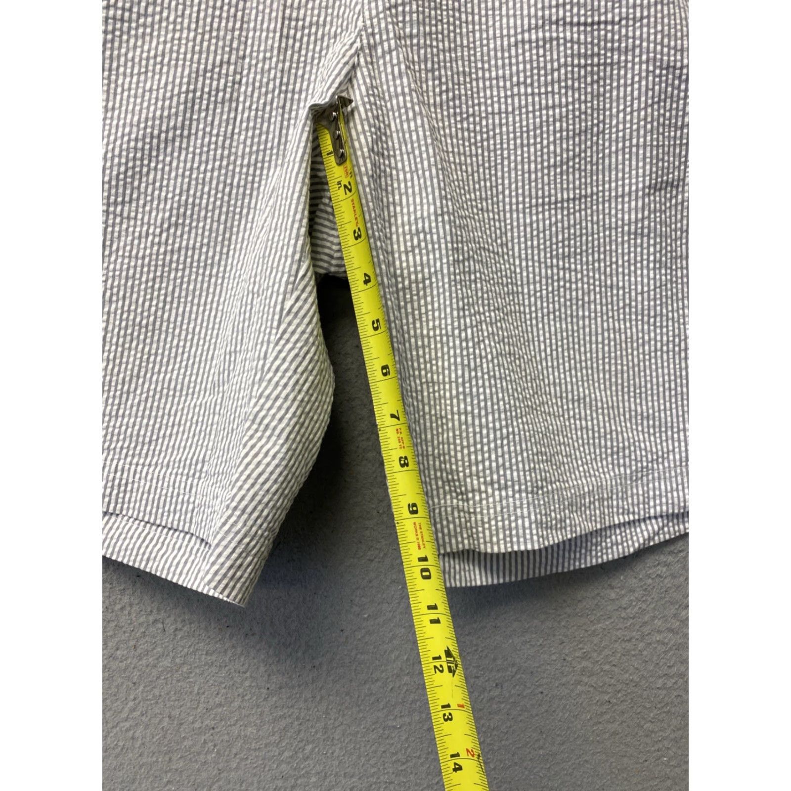 Vintage J Hilburn Shorts Tailored Fit Seersucker Mens Size 33 White Gray Stripes /0699 Size US 33 - 5 Thumbnail