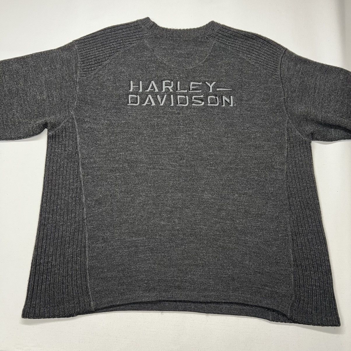 Harley Davidson Harley Davidson Sweater Grey Wool Knit Crewneck Logo Biker Size US XL / EU 56 / 4 - 9 Thumbnail