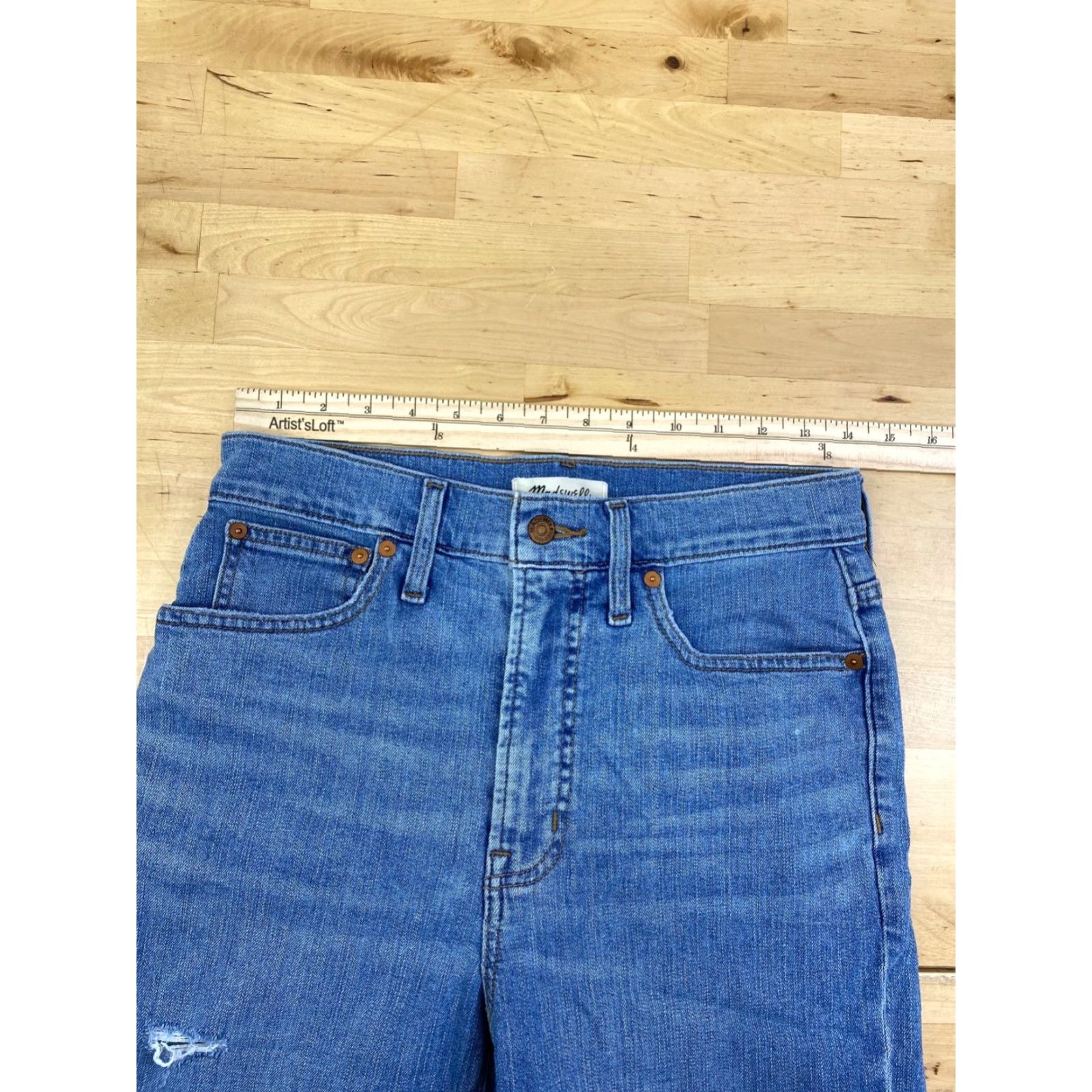 Madewell VINTAGE Madewell Jeans Women 27x27 Blue High Rise Casual Regular 9820 Straight Pockets Stretch Size 27" / US 4 / IT 40 - 7 Thumbnail