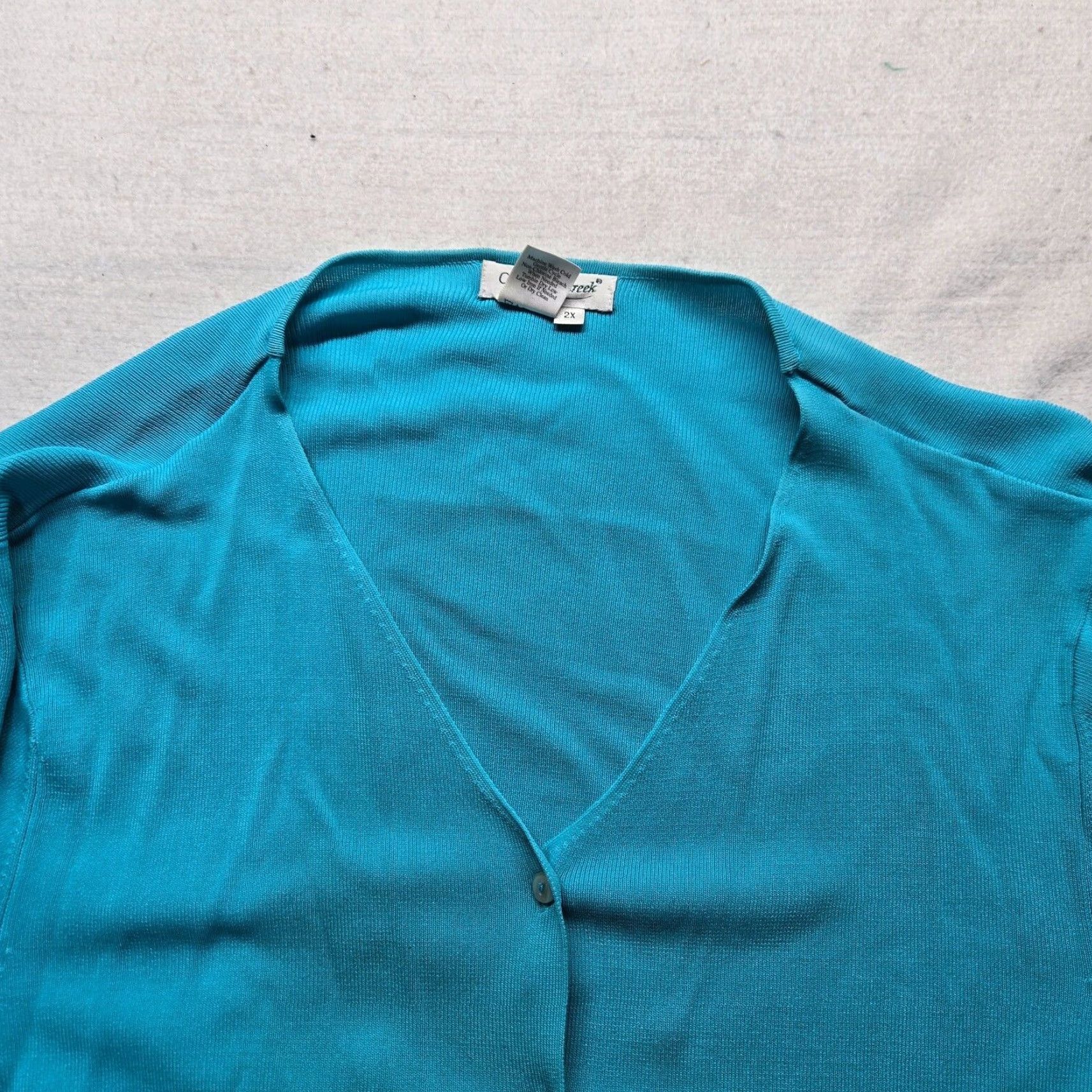 Coldwater Creek Coldwater Creek Cardigan Woman Plus 2X Solid Blue Button Down Sweater Adult Womens Long Sleeve Round Neck Size XXL / US 16-18 / IT 52-54 - 3 Thumbnail