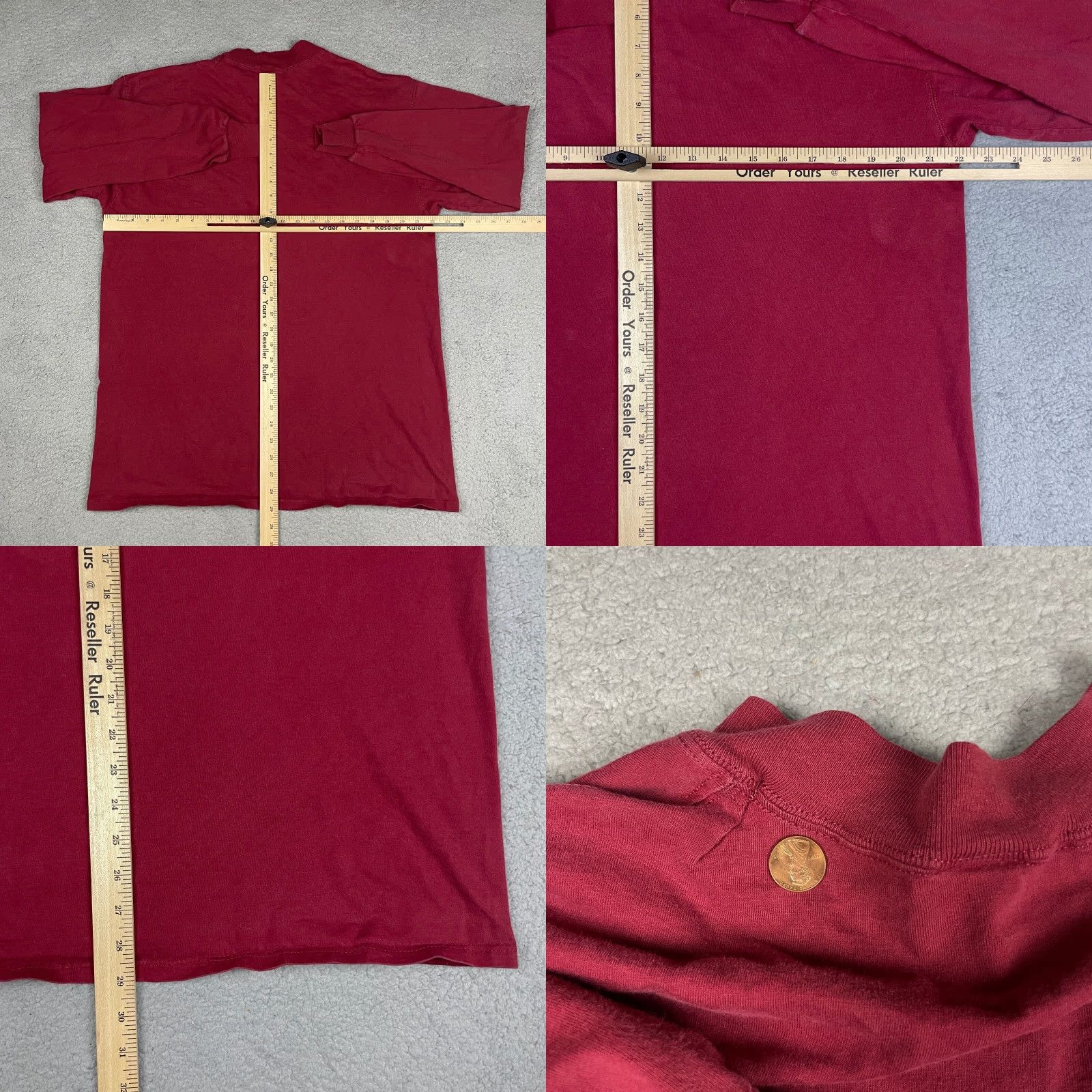 Vintage VINTAGE Russell Athletic T shirt Adult XL Red Pro Cotton Men's Long USA 90s Crew Neck Long Sleeve Solid Logo Pockets Regular Size US XL / EU 56 / 4 - 8 Thumbnail