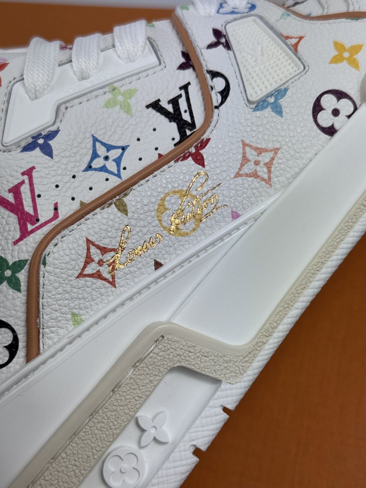 Louis Vuitton × Takashi Murakami MULTI COLOUR MONOGRAM PRINT SNEAKERS Size US 8 / IT 38 - 7 Thumbnail