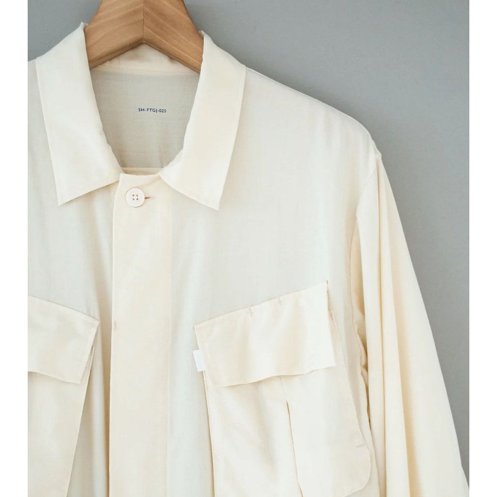Japanese Brand S H SHIRTS Fatigue Shirt - Natural Wool Silk - L NWT $875 Size US L / EU 52-54 / 3 - 3 Thumbnail