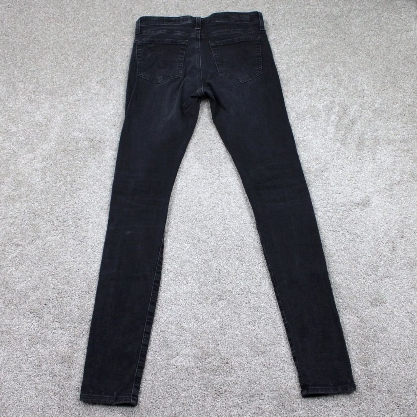 Vintage AG Adriano Goldschmied Jeans Womens Skinny Black Farrah High Rise 27x30 Denim 5-Pocket City USA 90s? No vintage Size 27" / US 4 / IT 40 - 6 Thumbnail
