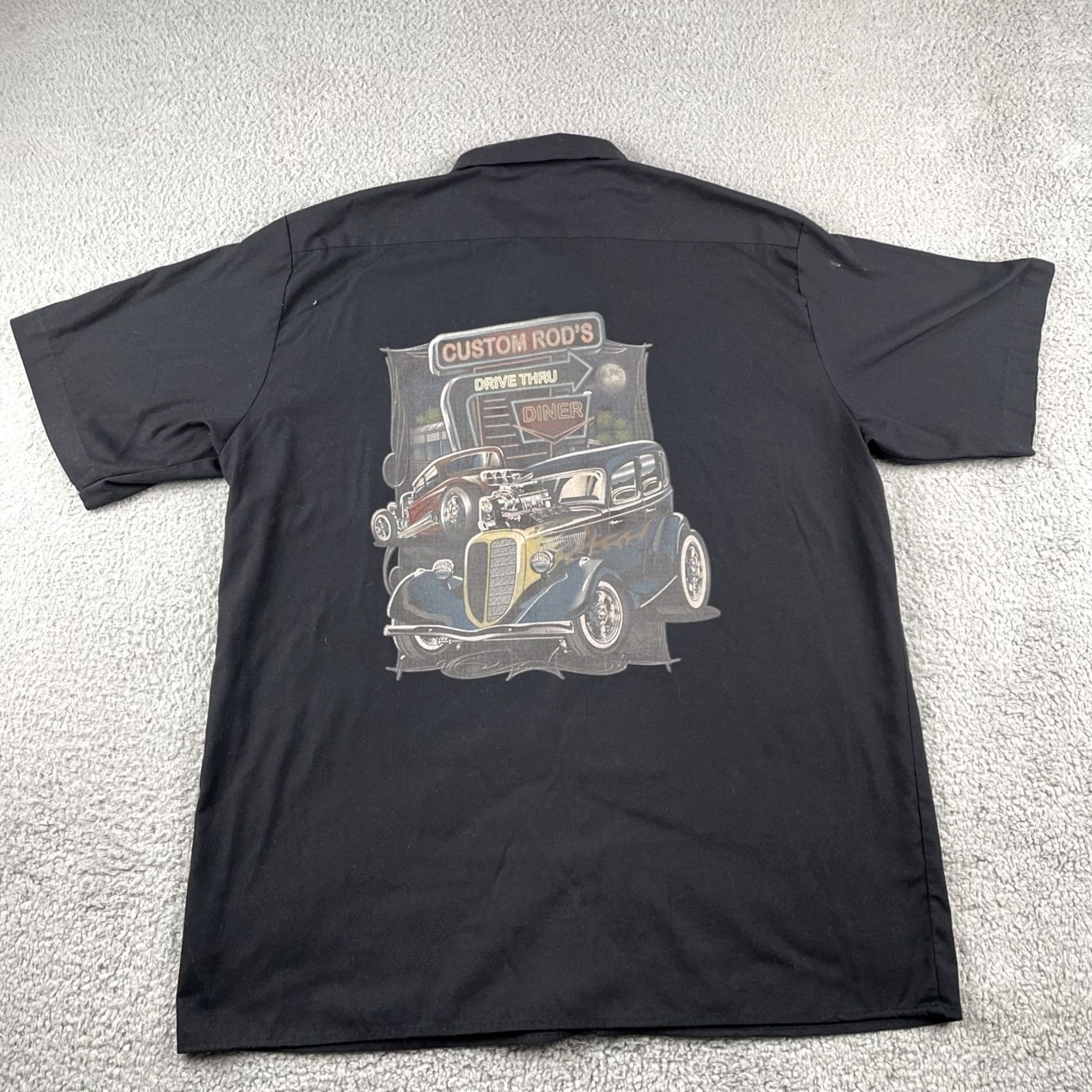 Dickies Dickies Auto Shop Work Shirt Button Up Embroidered Black XL Size US XL / EU 56 / 4 - 2 Thumbnail