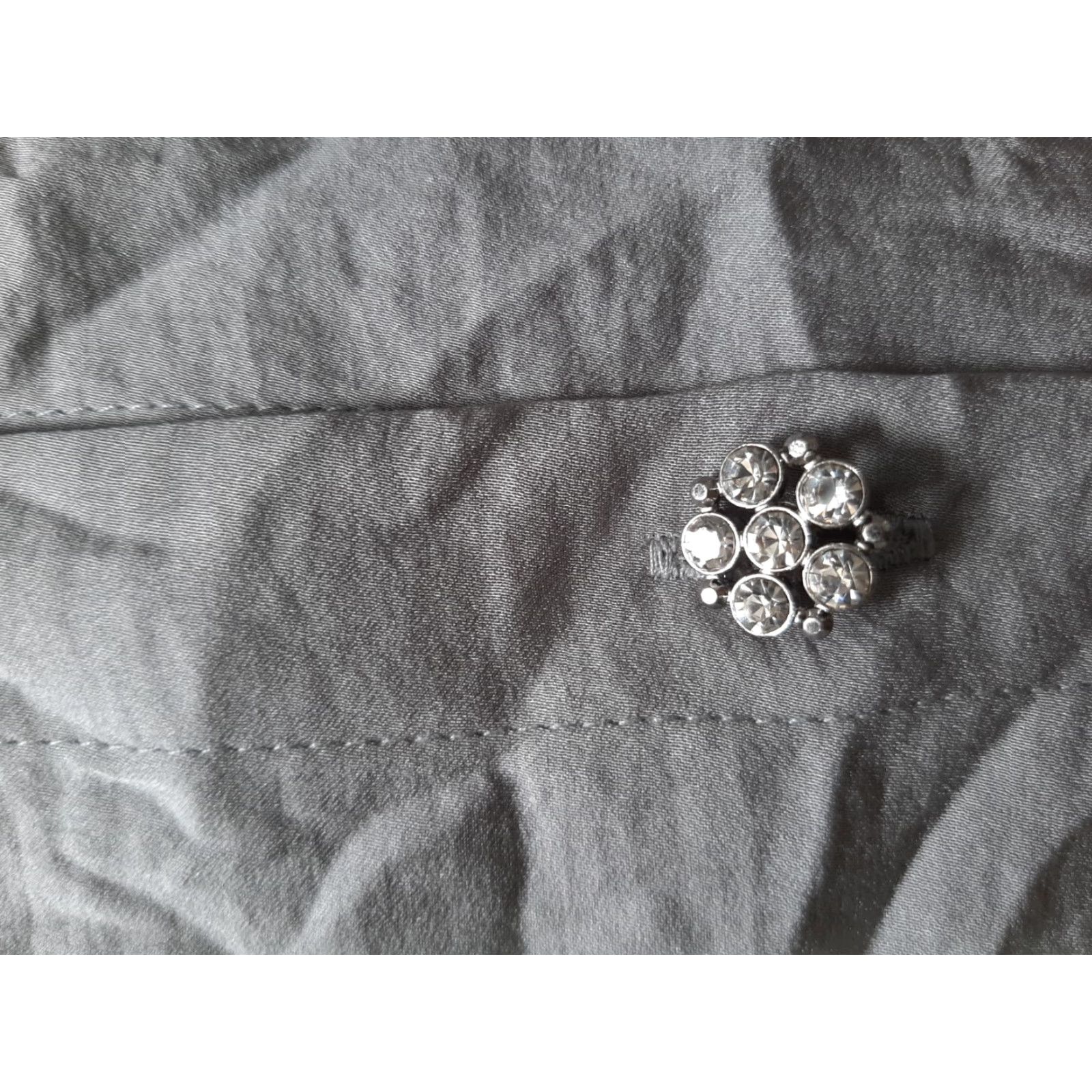 Vintage Alex & Lili Long Sleeve Button-Up Womens M Gray Pocket Shirt Size M / US 6-8 / IT 42-44 - 6 Thumbnail