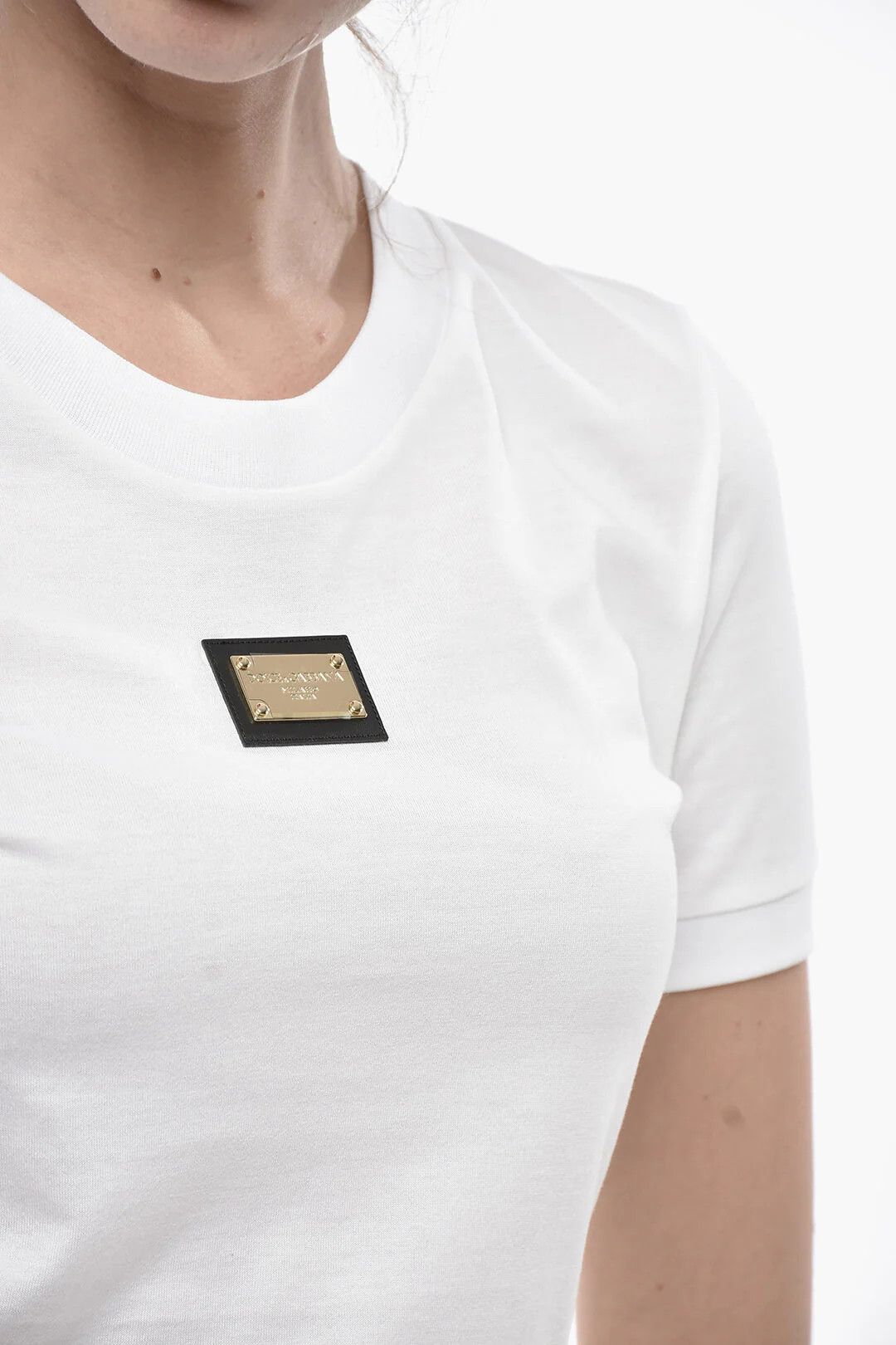 Dolce & Gabbana og1mm0426 Cotton Crew-Neck T-Shirt in White Size XS / US 0-2 / IT 36-38 - 3 Thumbnail