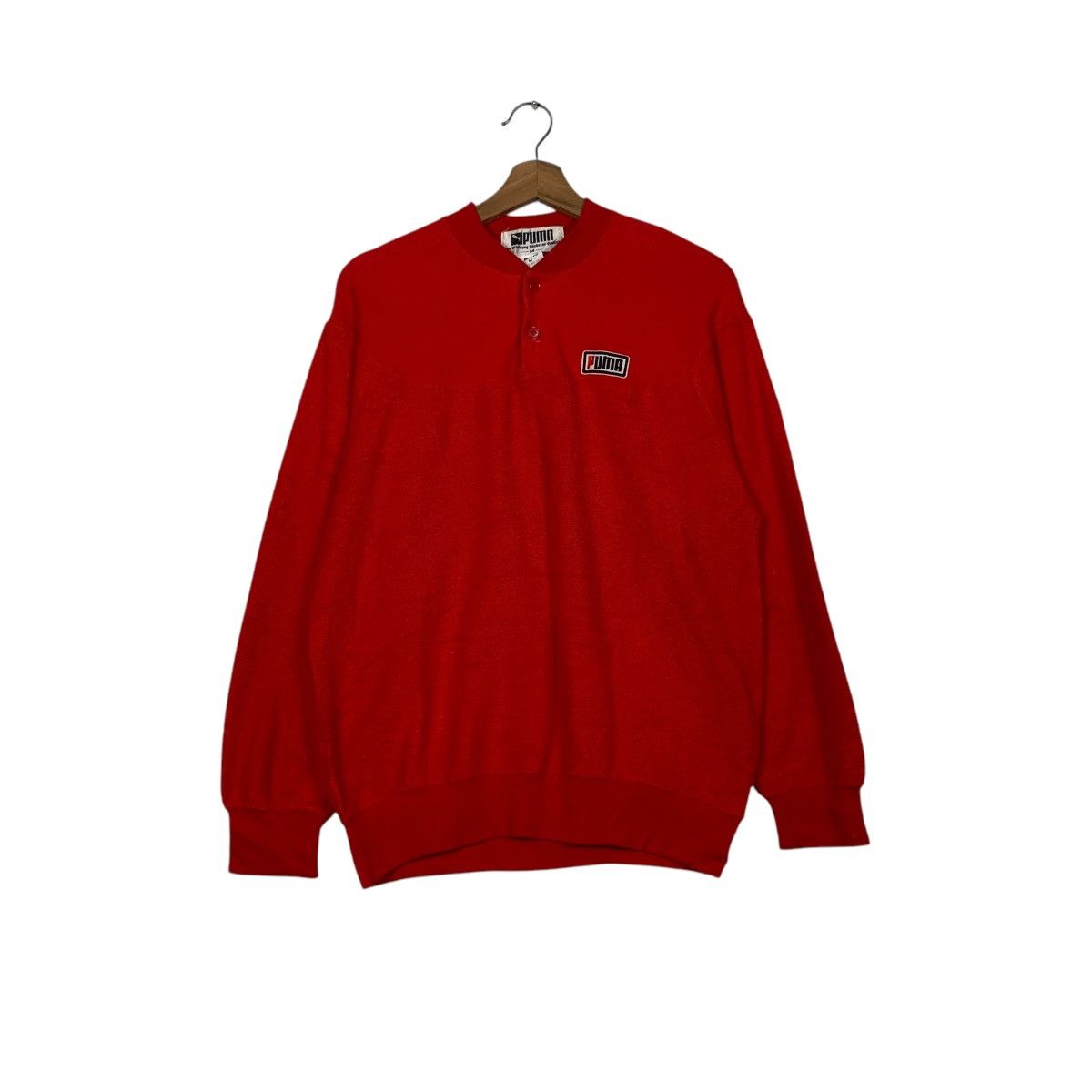 Puma Vintage 90’s PUMA Half Button Red Sweatshirt #2387-C107 Size US M / EU 48-50 / 2 - 1 Thumbnail