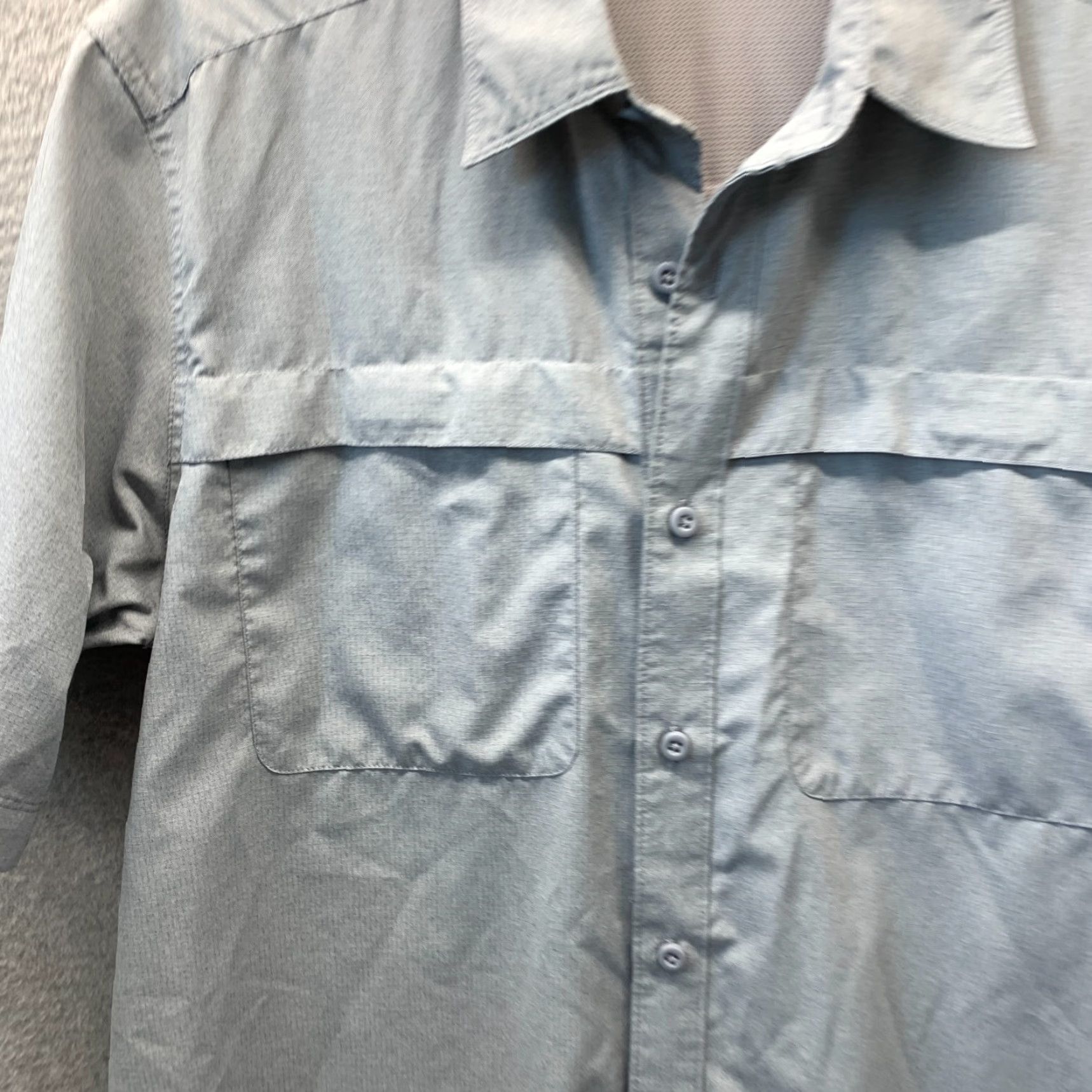 Wrangler Wrangler Shirt Mens Medium Gray Outdoors Vented Button Up Nylon Polyester Size US M / EU 48-50 / 2 - 3 Thumbnail