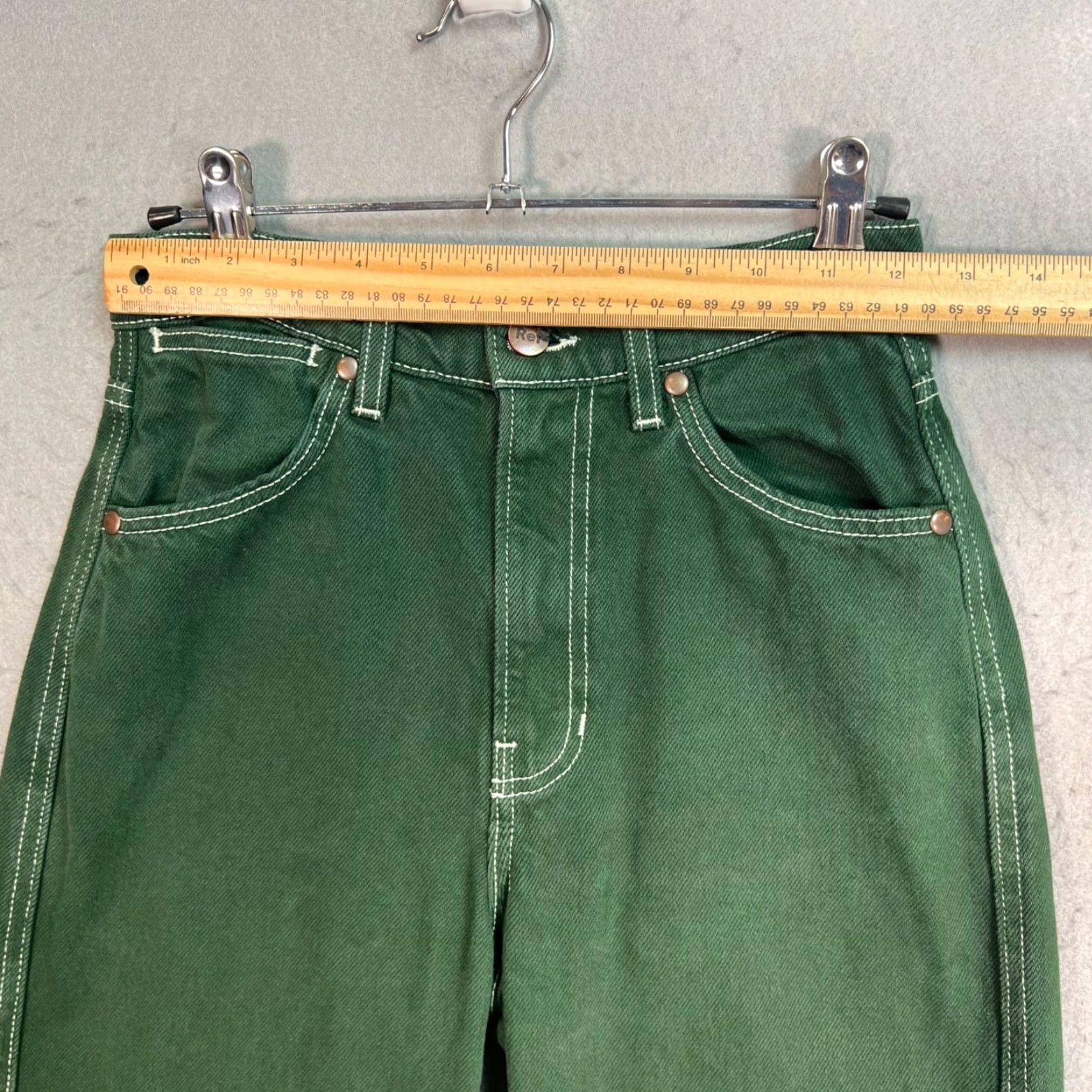 Reformation Reformation Jeans 24 Emerald Green High Rise Straight 5-Pocket Denim Adult Womens Vintage No (Adult Womens 24) Size 42" / US 20 - 7 Thumbnail