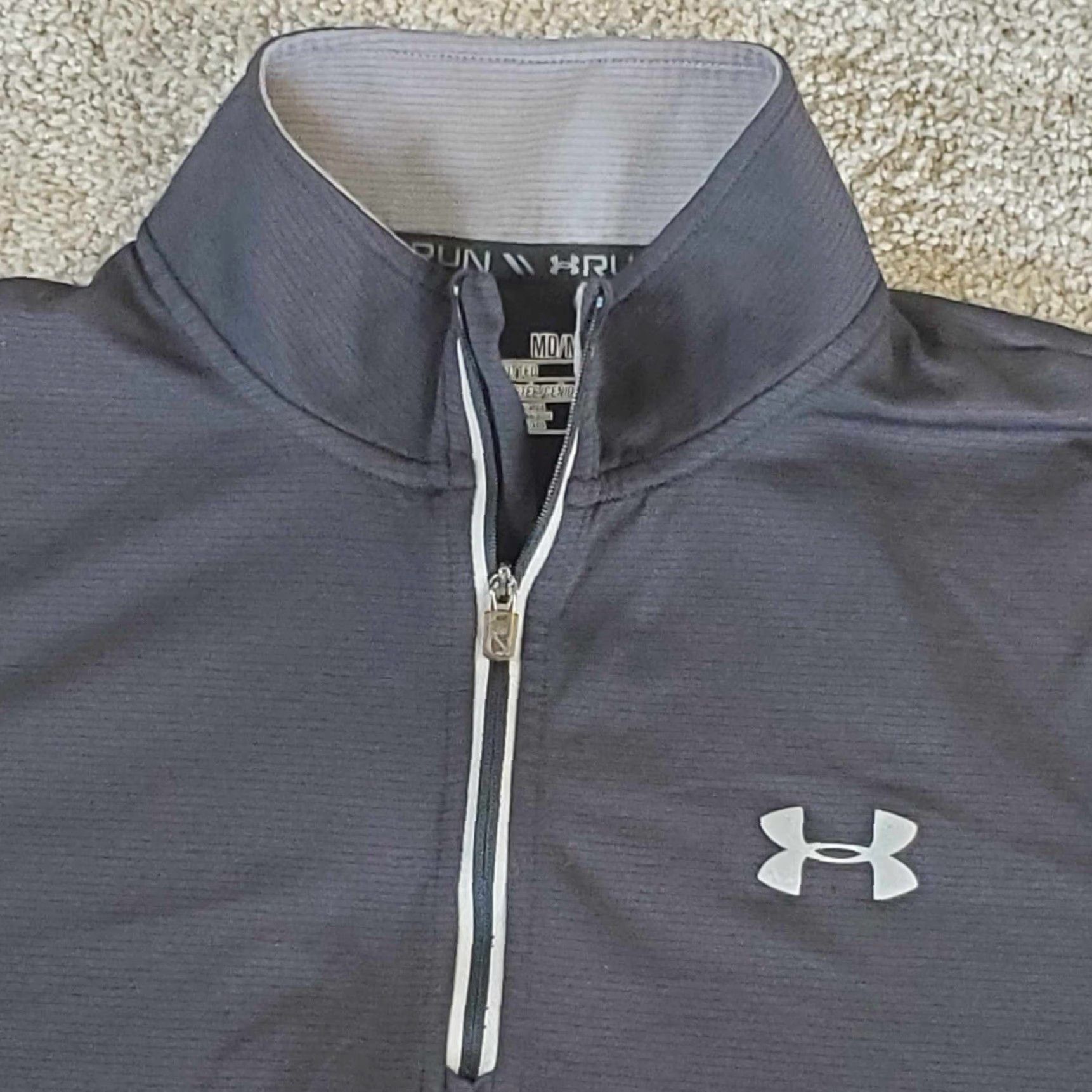 Under Armour Under Armour Threadborne Pullover Sweater Half Zip Fitted HeatGear Medium Black Mens Long Sleeve Zip Size US M / EU 48-50 / 2 - 2 Thumbnail